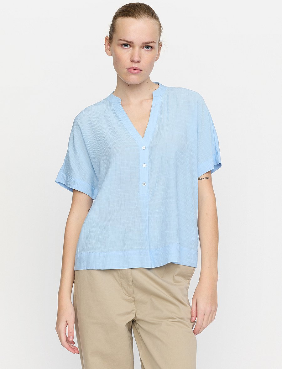 Soft Rebels - SRBailey SS Blouse - kurzärmelige blusen - windsurfer - 0
