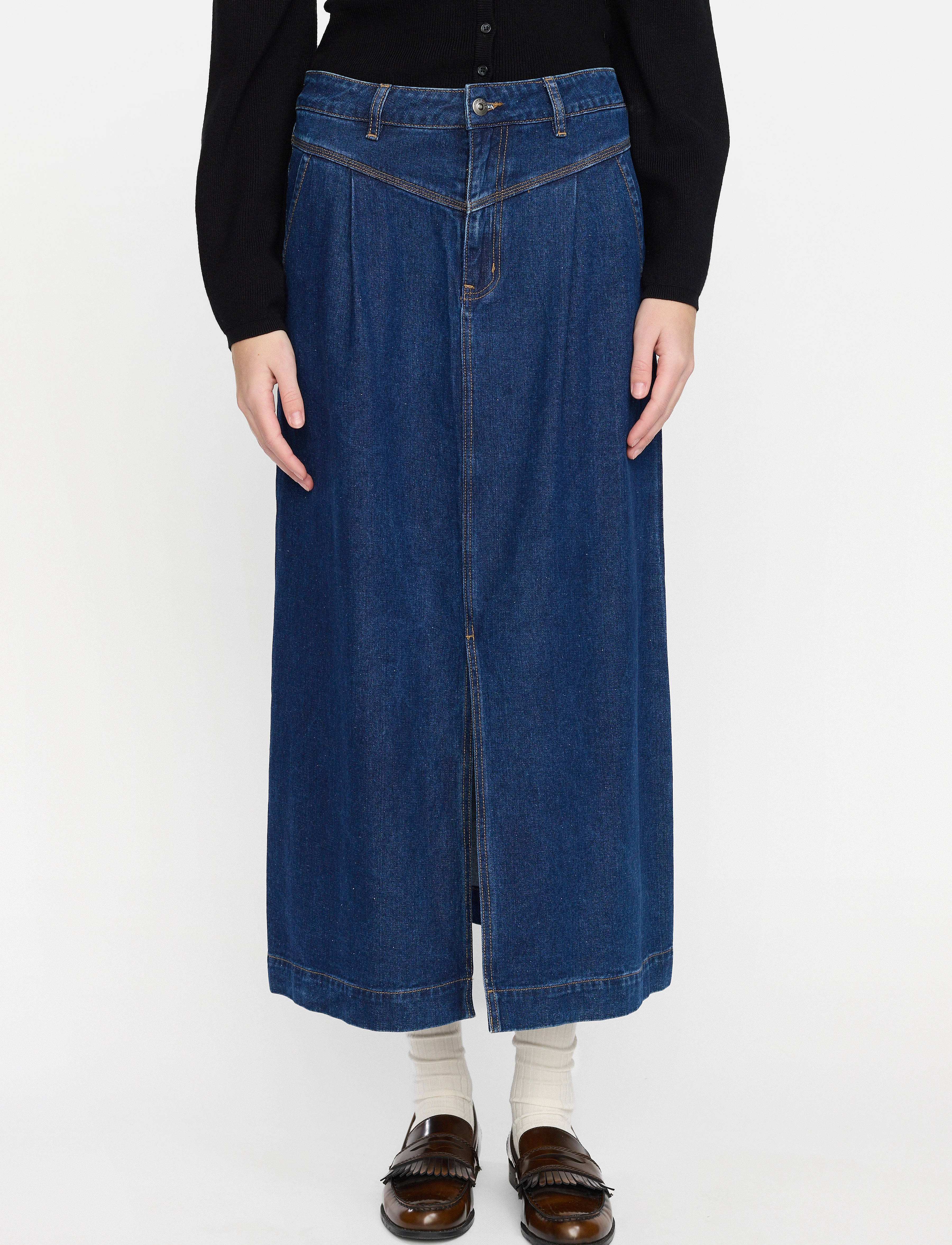 Soft Rebels Srzoey Skirt, S, Röcke, Marineblau - Knee-length & Midi Frauen