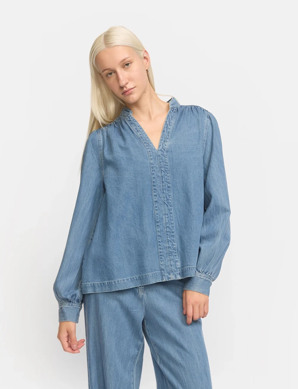 Soft Rebels - SRChristy Blouse - denimskjorter - greyish light blue - 3