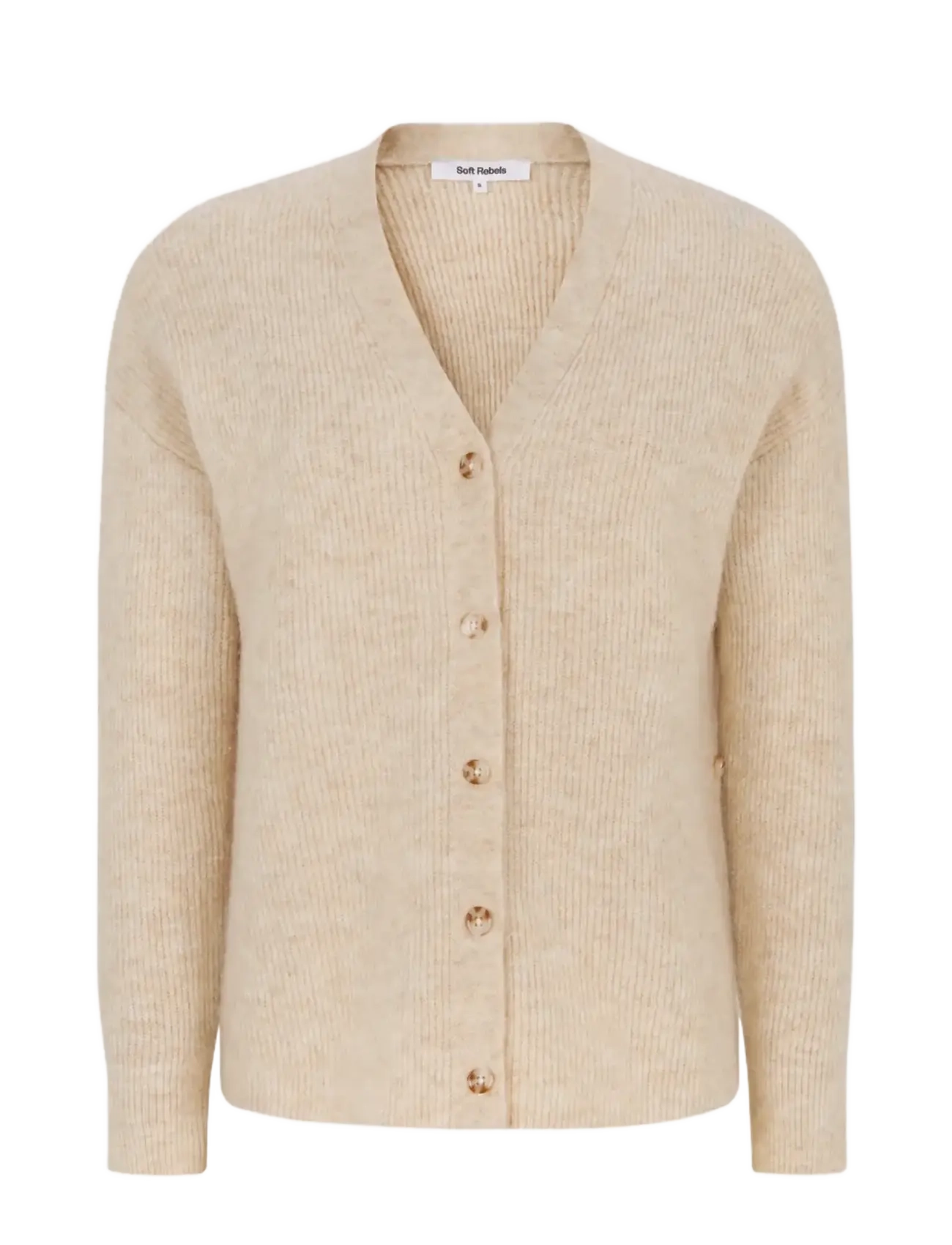SOFT REBELS Sralliy Cardigan Knit Rws Beige - XL - Damen
