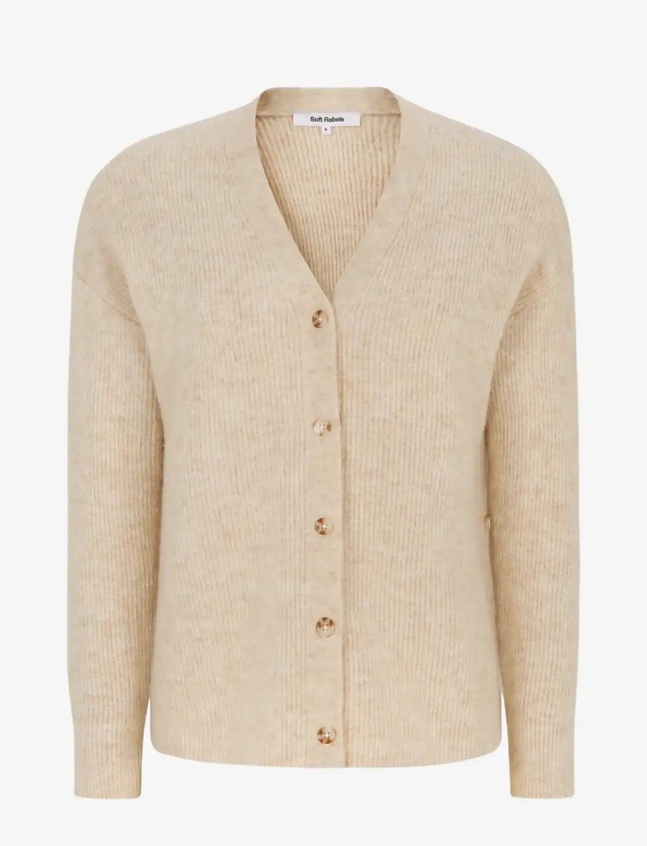 Soft Rebels - SRAlliy Cardigan Knit RWS - cardigans - wood ash melange - 1