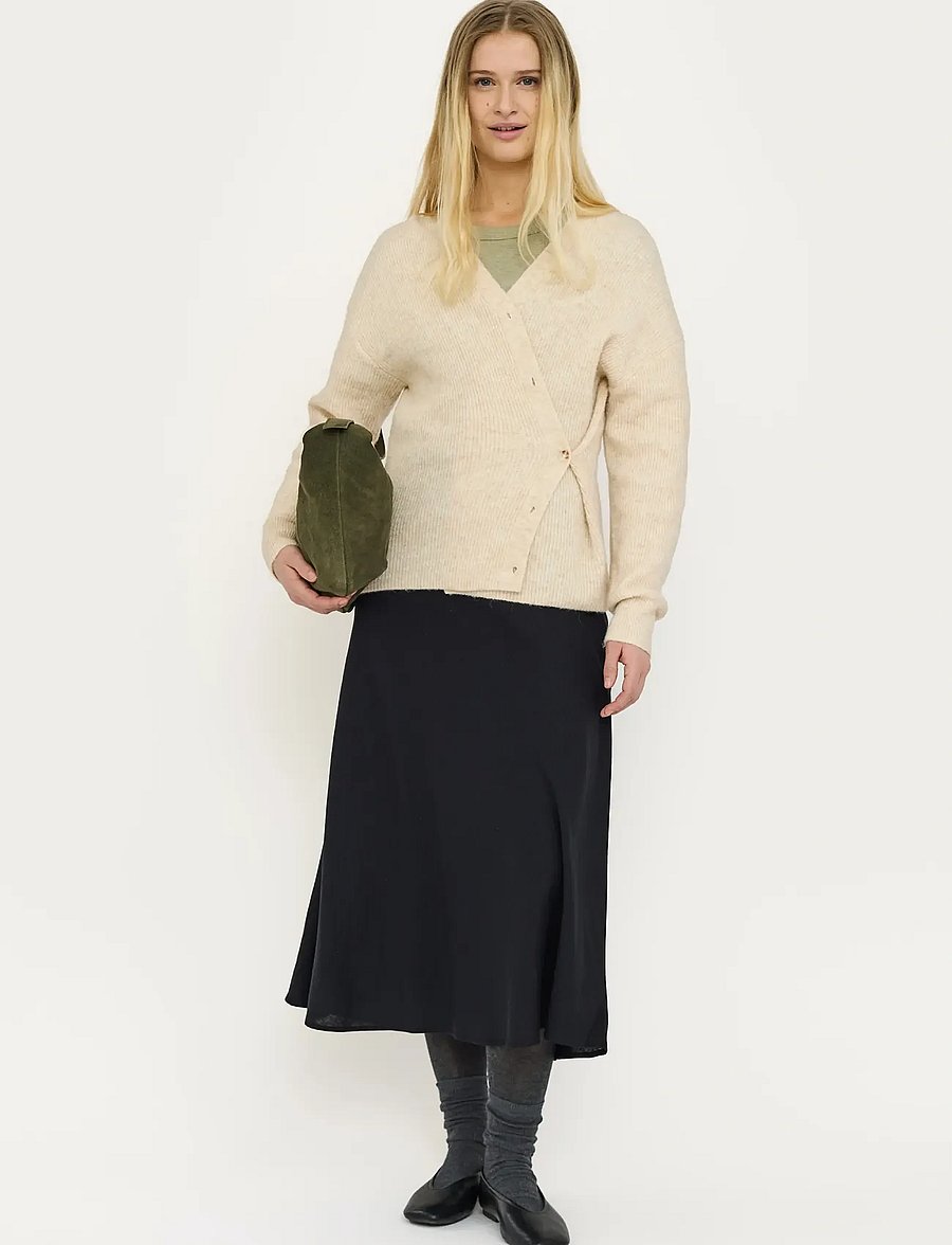 Soft Rebels - SRAlliy Cardigan Knit RWS - kardiganai - wood ash melange - 0