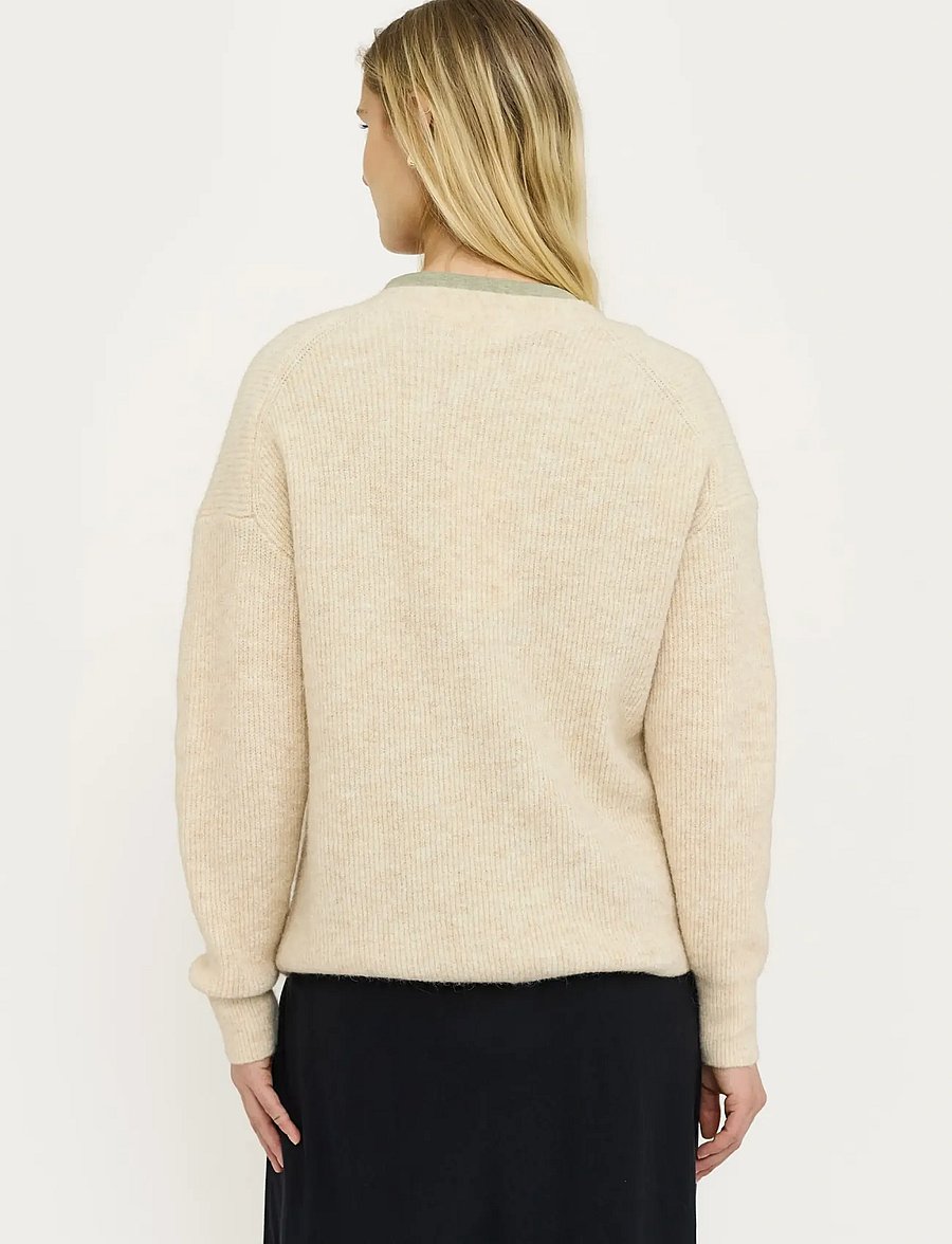 Soft Rebels - SRAlliy Cardigan Knit RWS - kardiganai - wood ash melange - 4