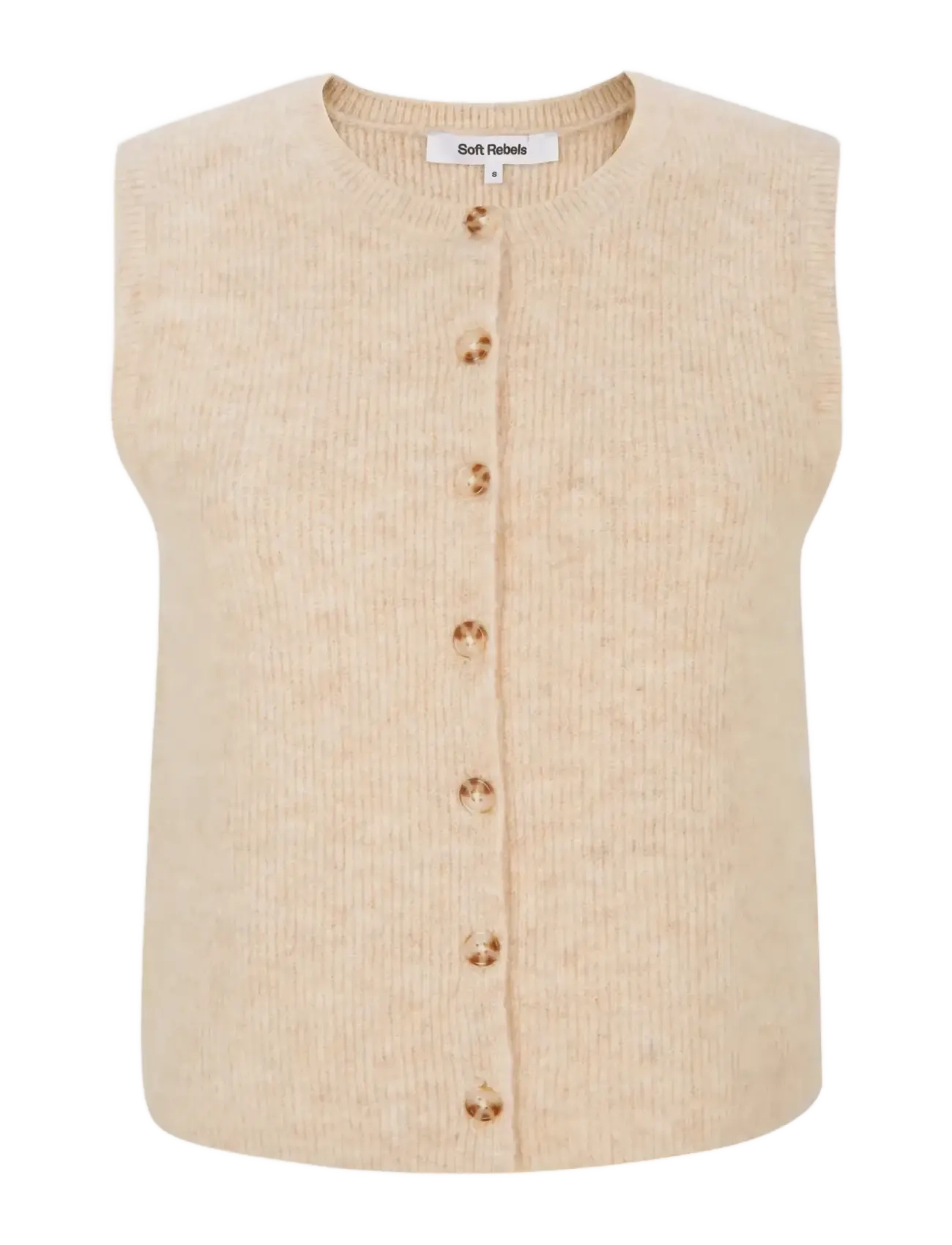 SOFT REBELS Sralliy Vest Knit Rws Beige - L - Damen
