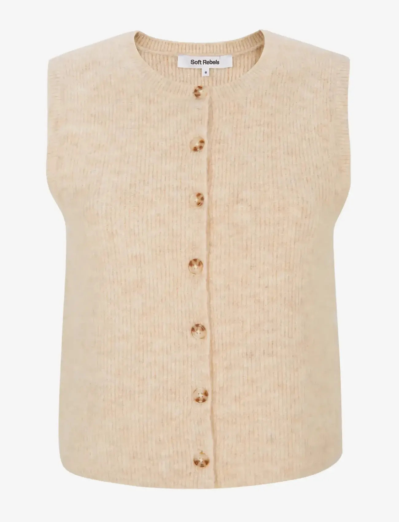 Soft Rebels - SRAlliy Vest Knit RWS - strikveste - wood ash melange - 1