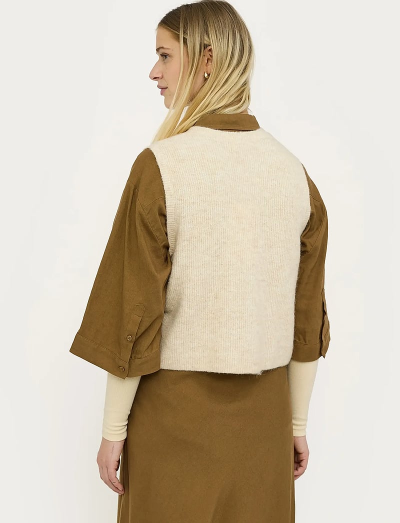 Soft Rebels - SRAlliy Vest Knit RWS - strikveste - wood ash melange - 3
