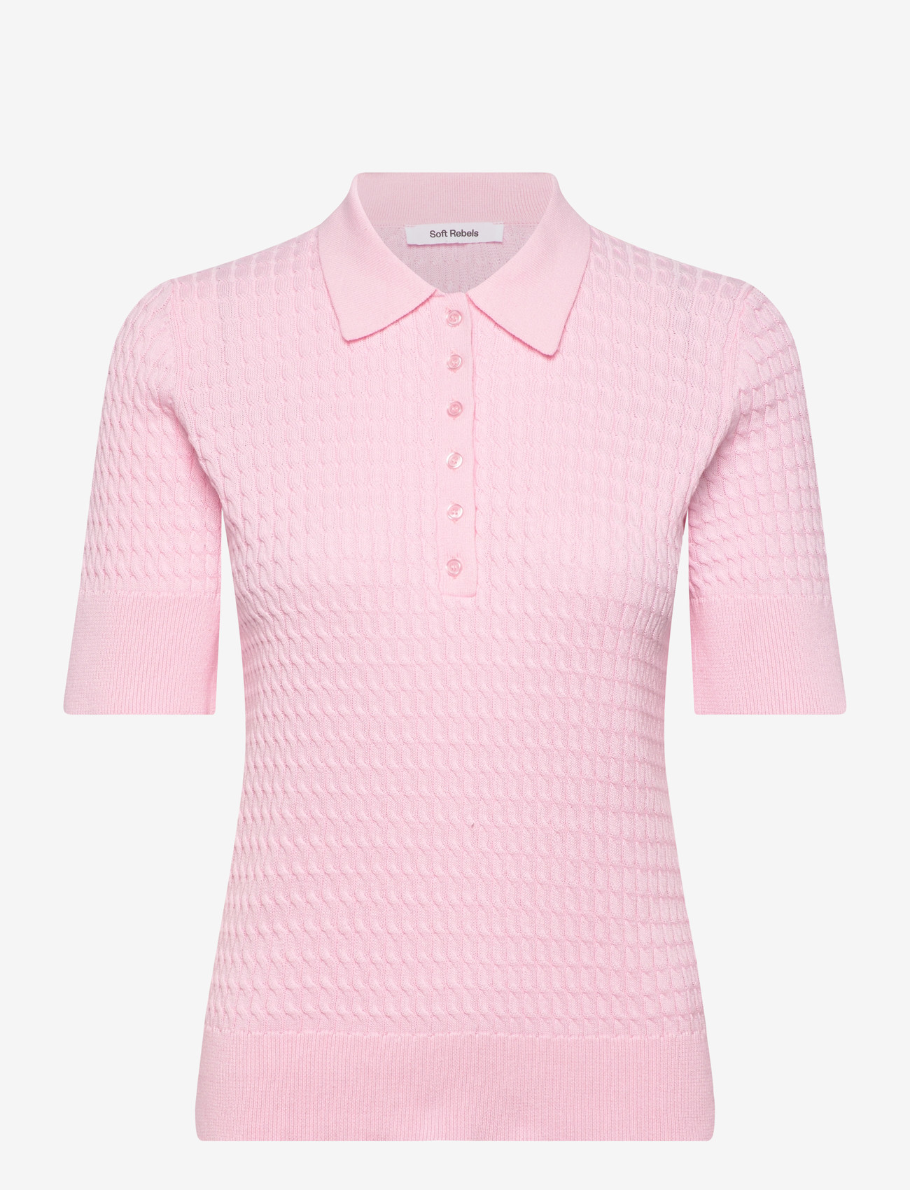 Soft Rebels - SRBeth Polo Knit - polosärgid - bleached mauve - 1
