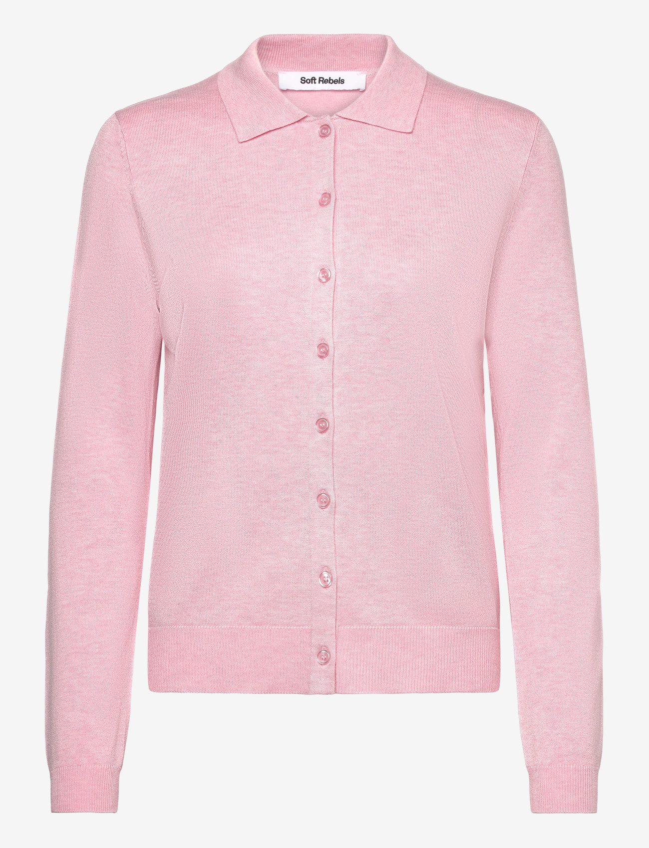 Soft Rebels - SRMarla Collar Cardigan Knit - cardigans - 196 bleached mauve melange - 1