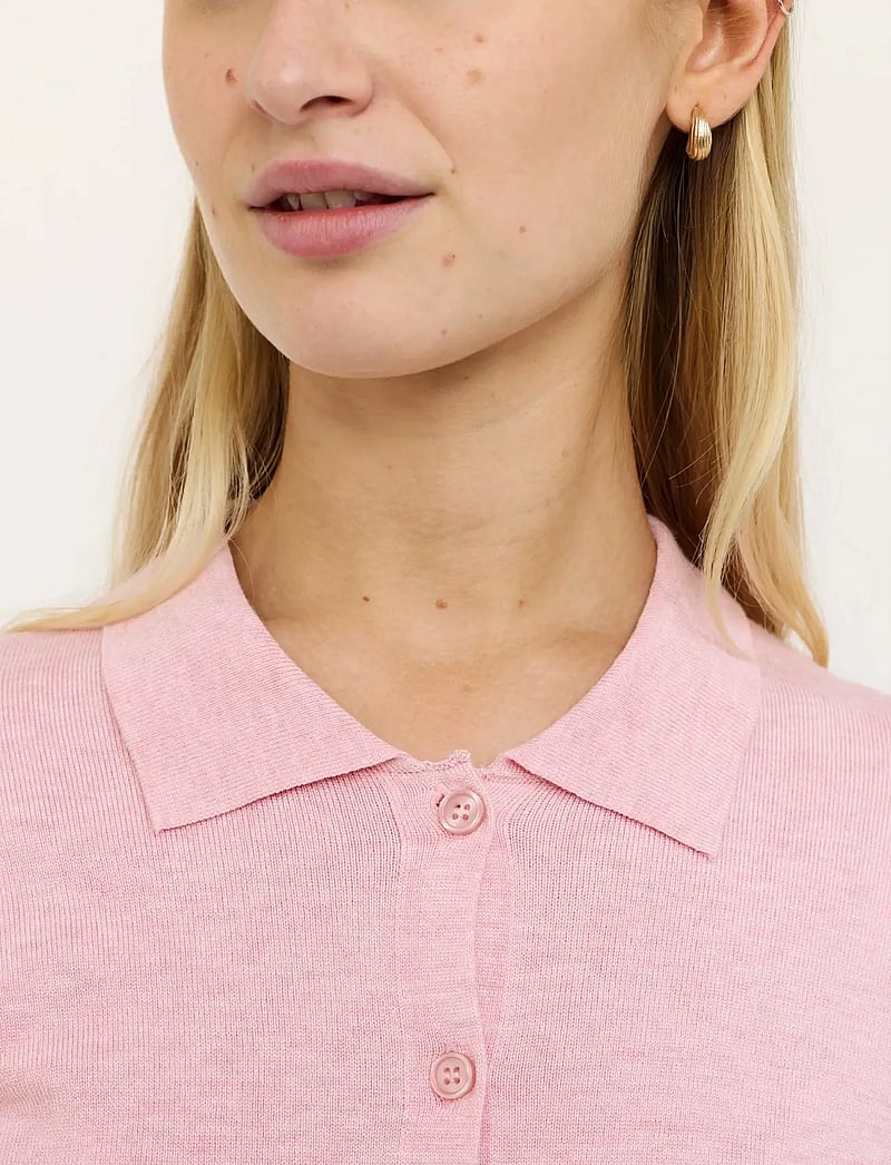 Soft Rebels - SRMarla Collar Cardigan Knit - cardigans - 196 bleached mauve melange - 4