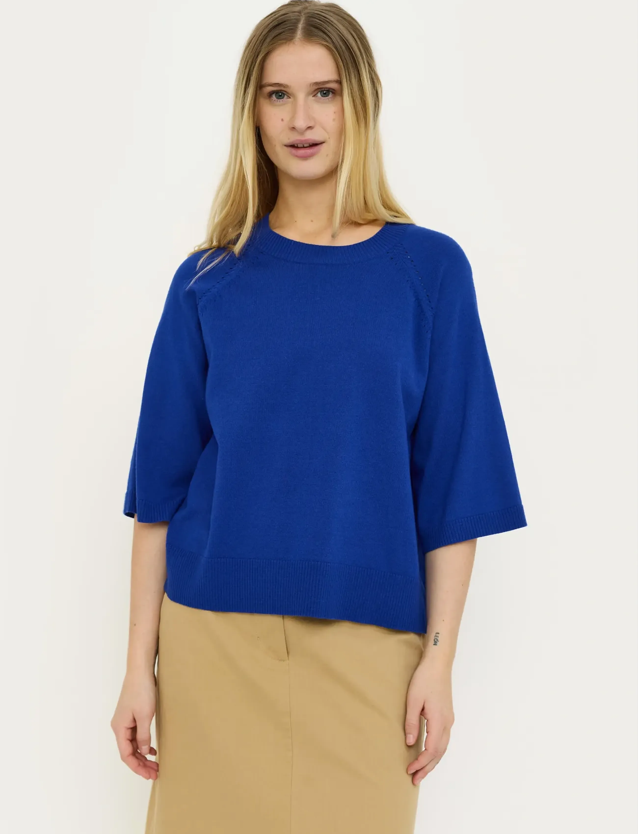 Soft Rebels Srhelen Knit, L, Blue, Strik > Trøjer, Dame