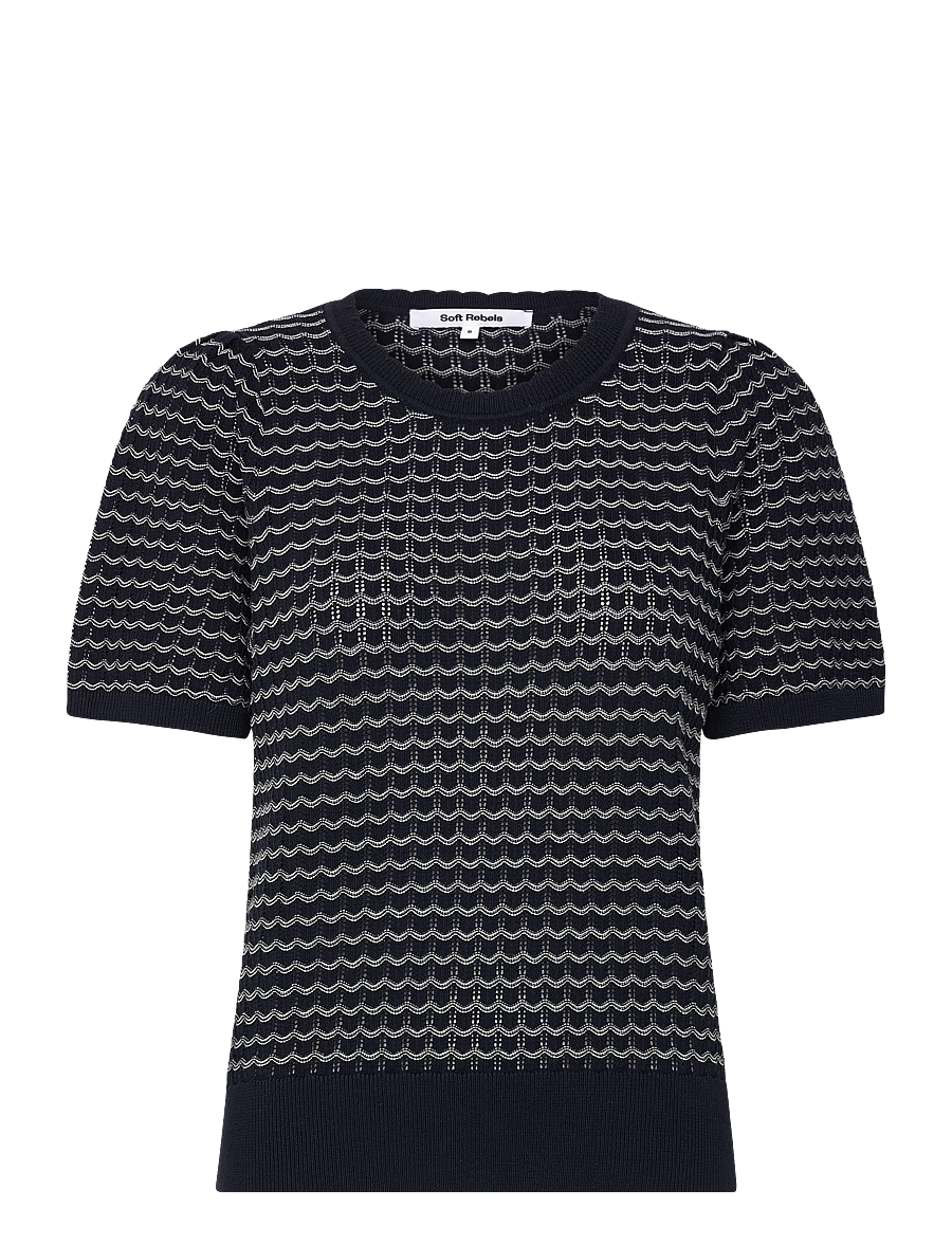Soft Rebels - SRMayan Knit - striktrøjer - 235 total eclipse - 1