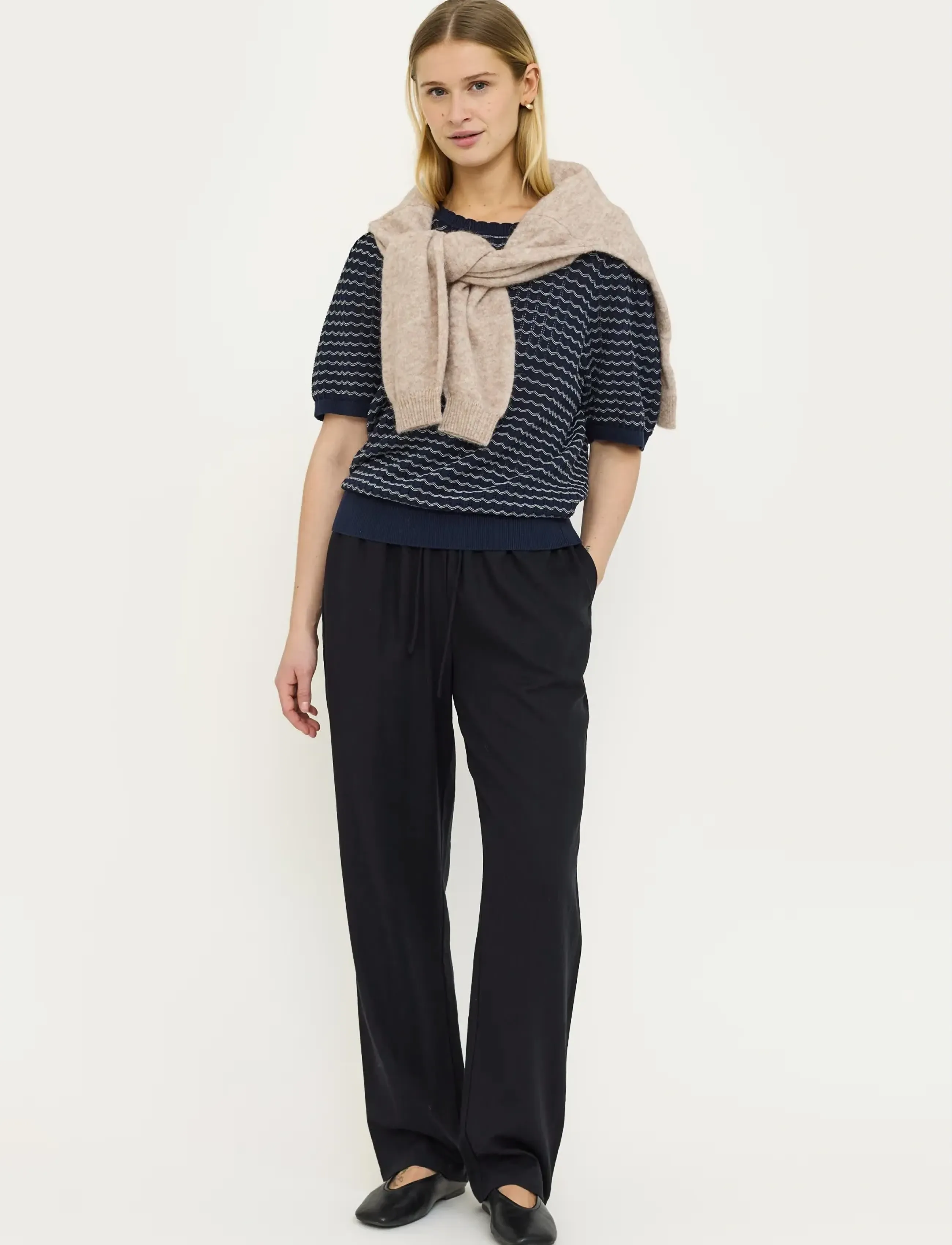 Soft Rebels - SRMayan Knit - tröjor - 235 total eclipse - 5