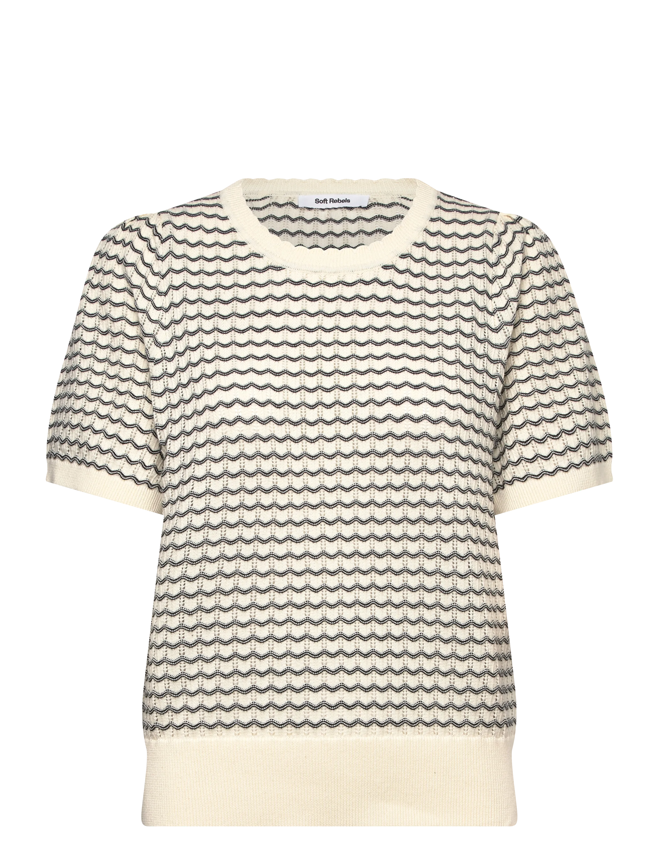 Soft Rebels SRMayan Knit - Stickat - 272 ARCTIC WOLF / cream