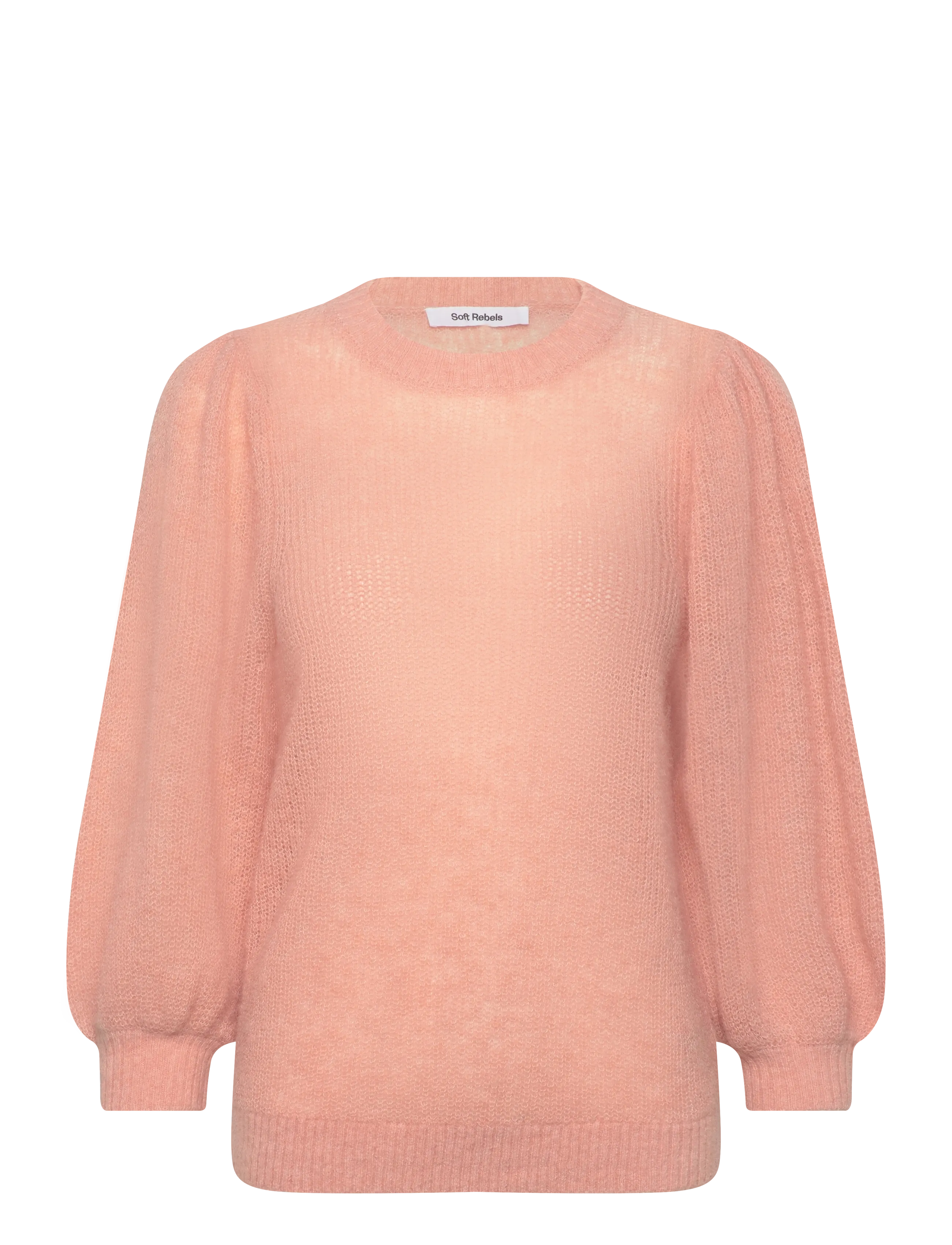 Soft Rebels SRTrish knit - Strik - CAFE CRÉME / pink/rose