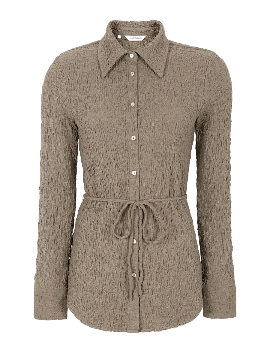 Soft Rebels - SRBallina shirt - langärmlige hemden - greige - 1
