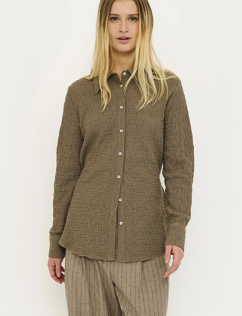 Soft Rebels - SRBallina shirt - langærmede skjorter - greige - 0