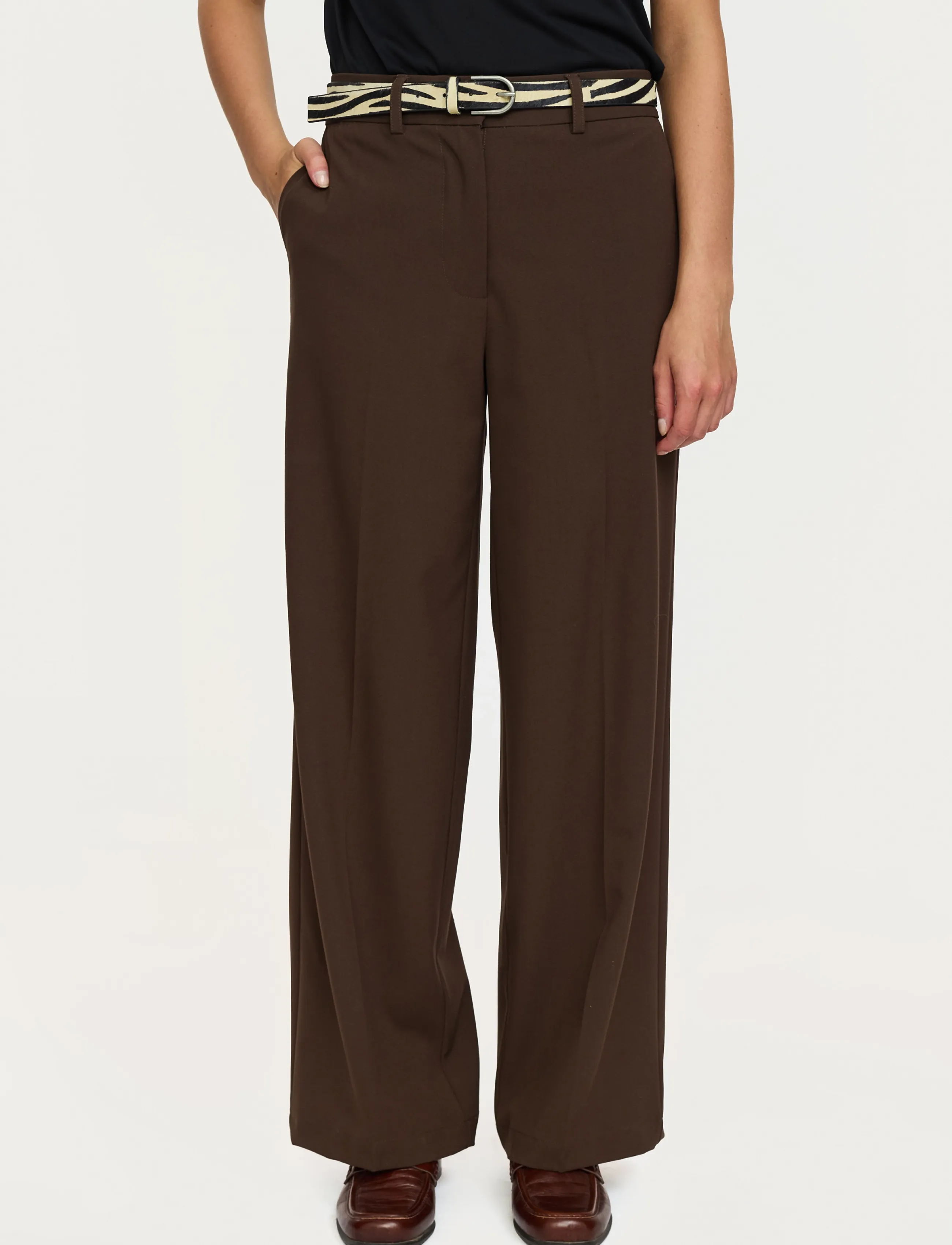 Soft Rebels SRVilja Pant - GRS - Wide leg trousers - 383 DEMITASSE / brown