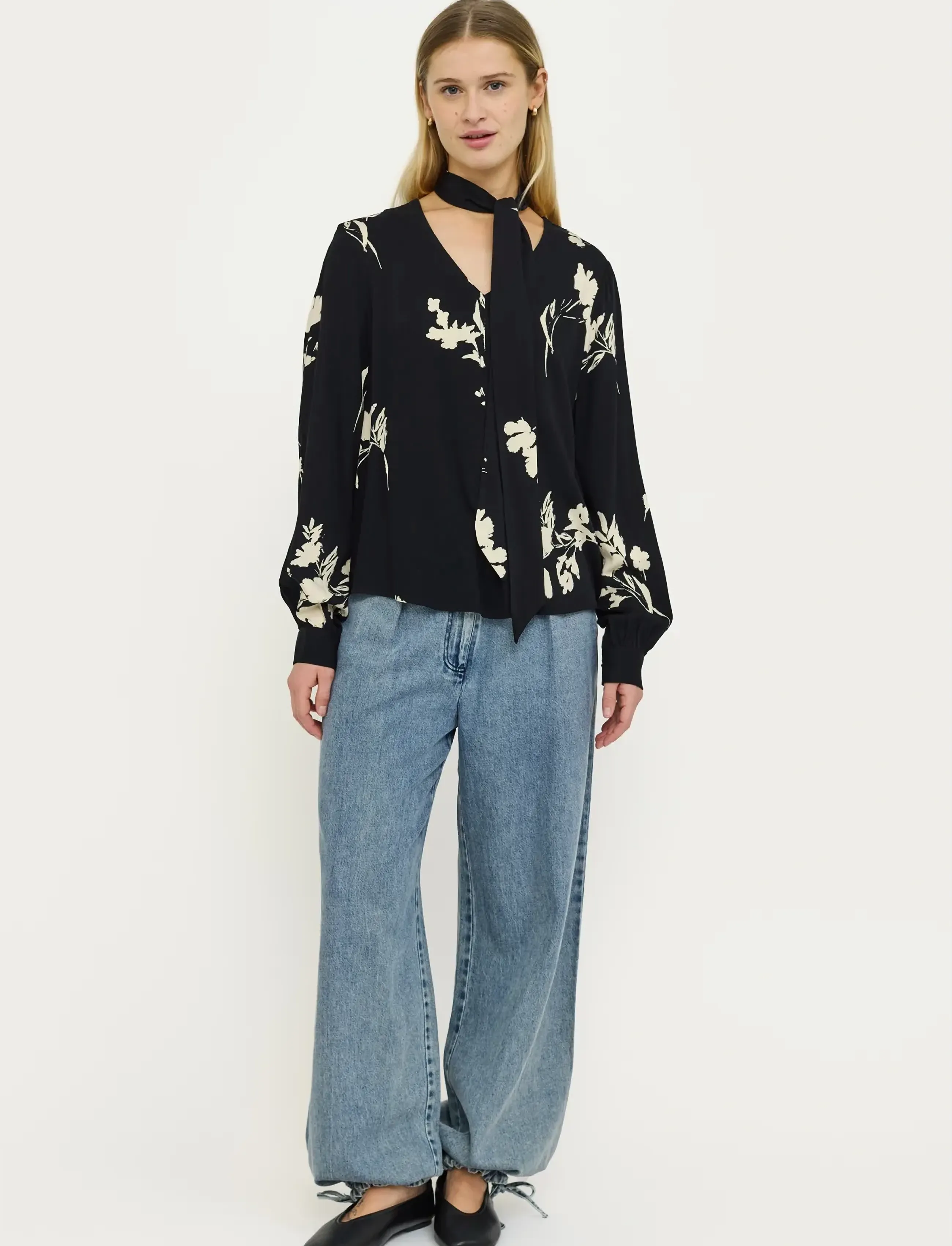 Soft Rebels Srmelinda Blouse, S, Blouses, Schwarz - Long-sleeved, Frauen