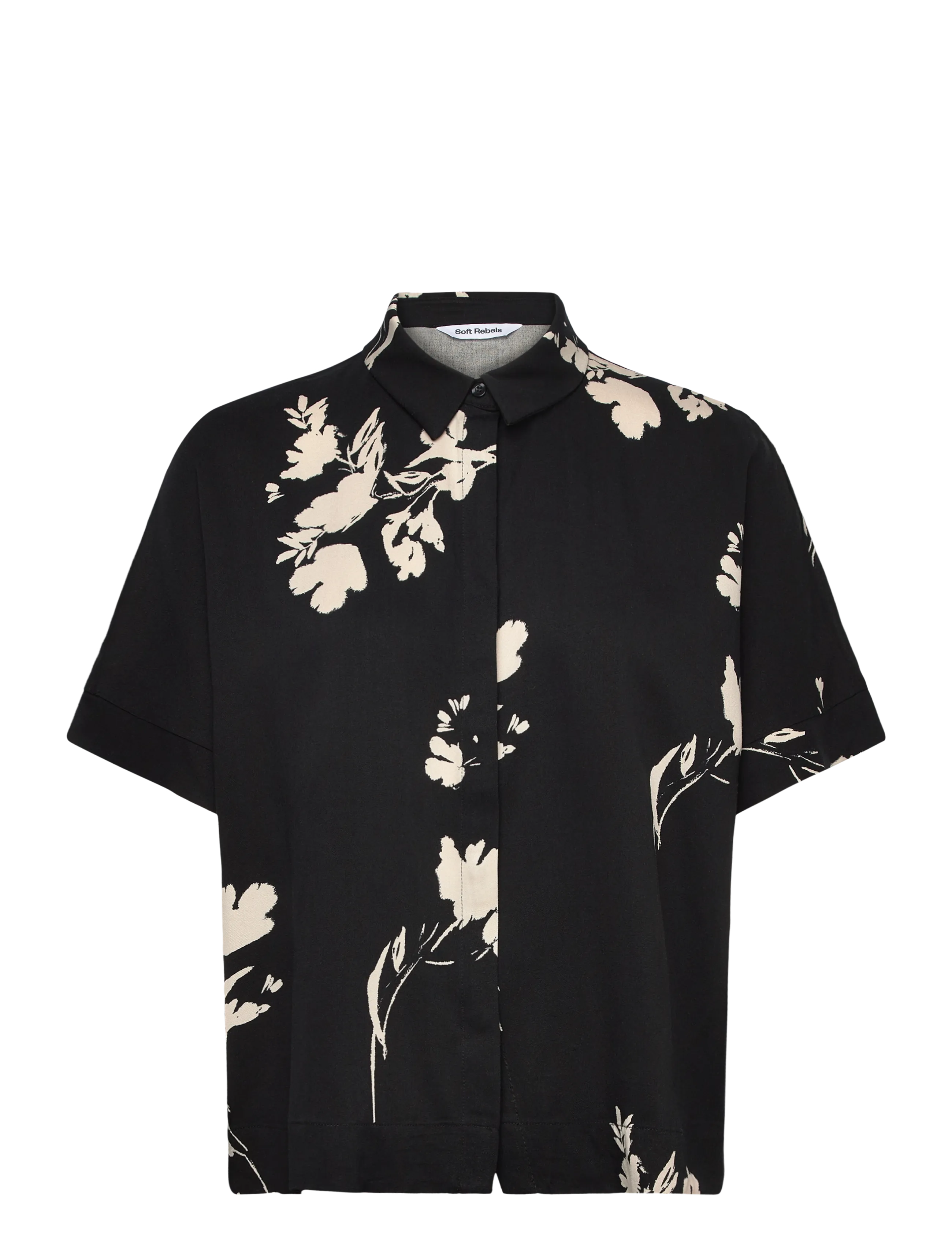 Soft Rebels SRMelinda Freedom SS Shirt - Kollektsioonid - 304 SILENT FLOWER PRINT / black