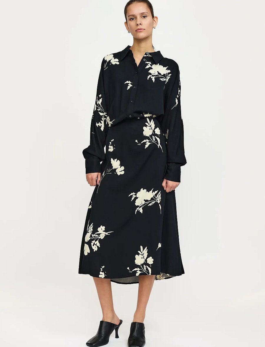 Soft Rebels - SRMelinda Midi Dress - shirt dresses - silent flower print - 0