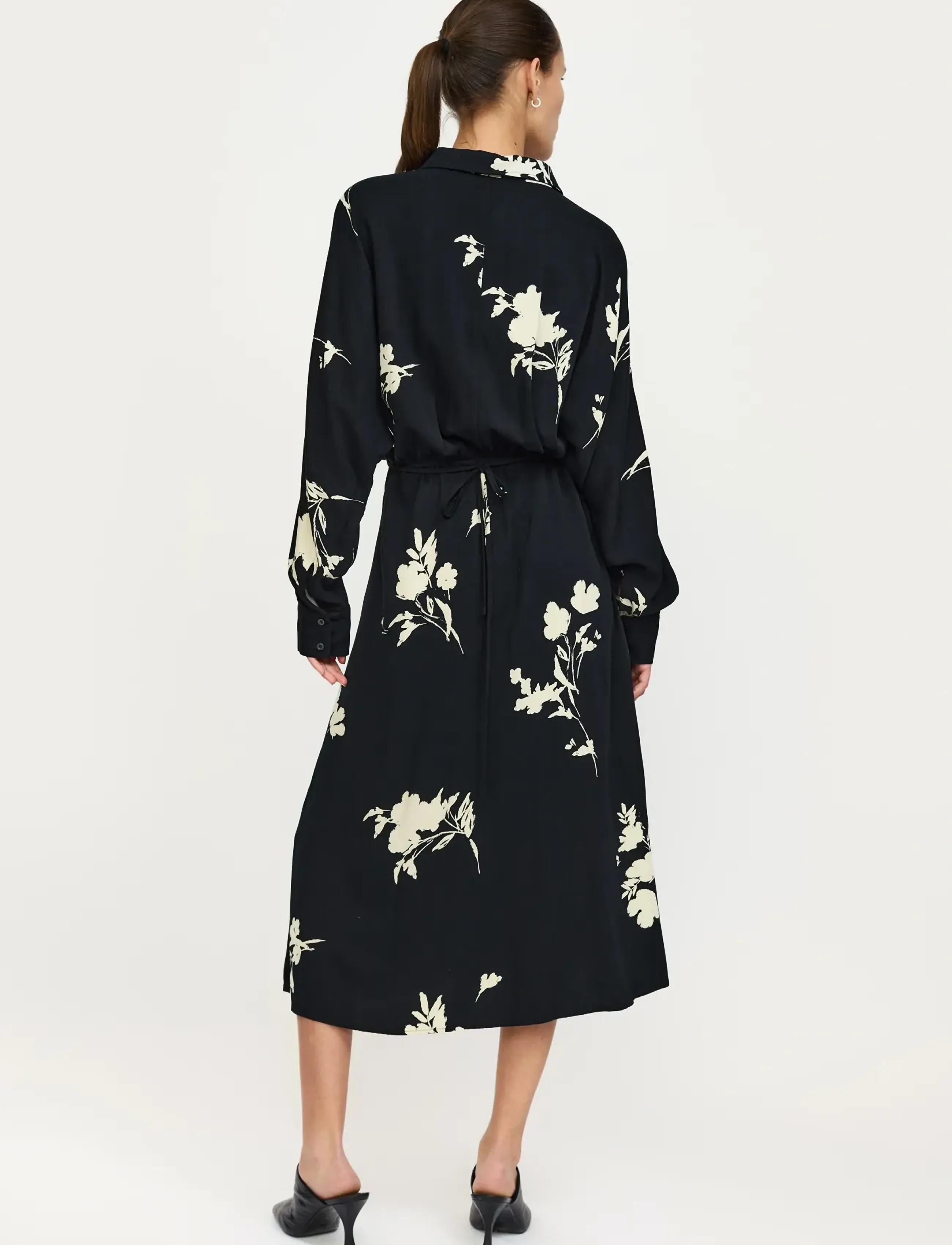 Soft Rebels - SRMelinda Midi Dress - shirt dresses - silent flower print - 3