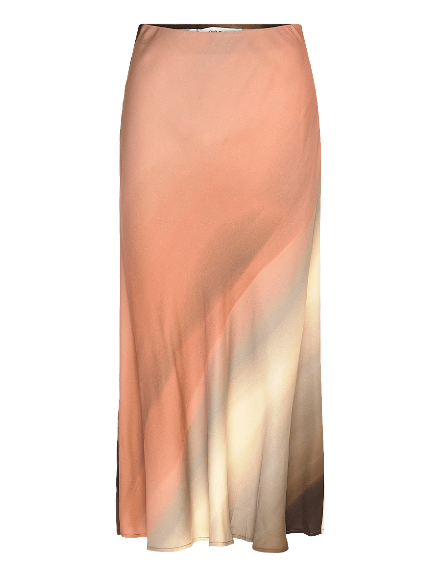 Soft Rebels - SRCassandra Midi Skirt - satengskjørt - sunrise print - 1