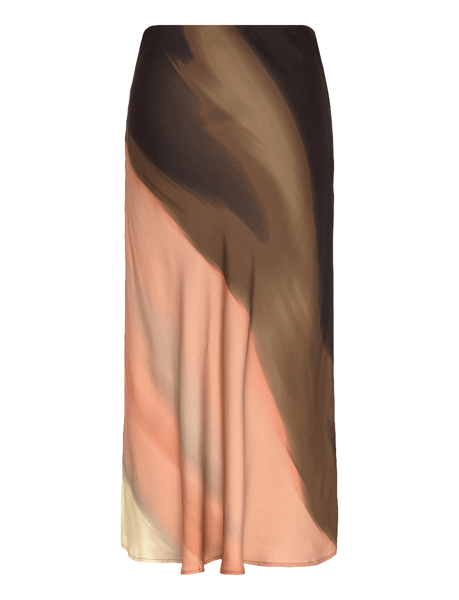 Soft Rebels - SRCassandra Midi Skirt - satengskjørt - sunrise print - 2