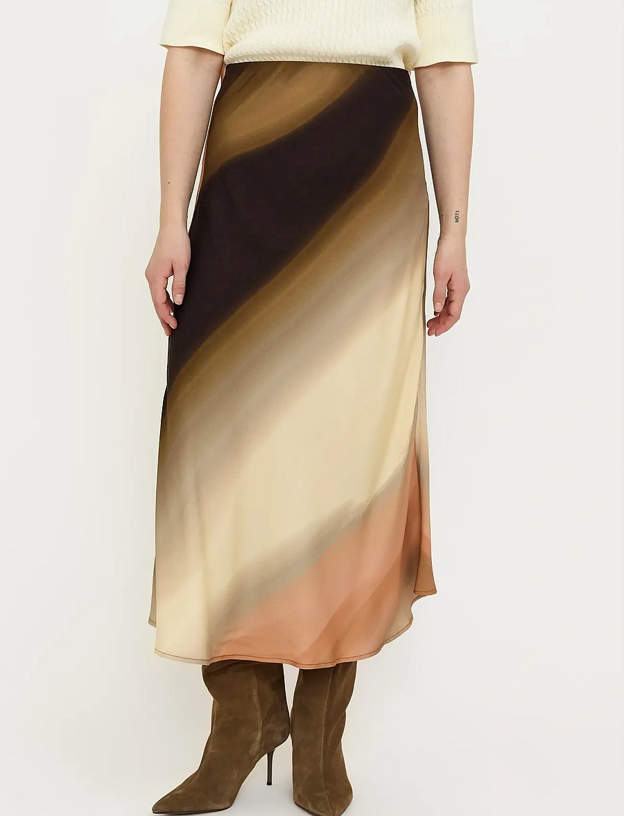 Soft Rebels - SRCassandra Midi Skirt - satengskjørt - sunrise print - 3