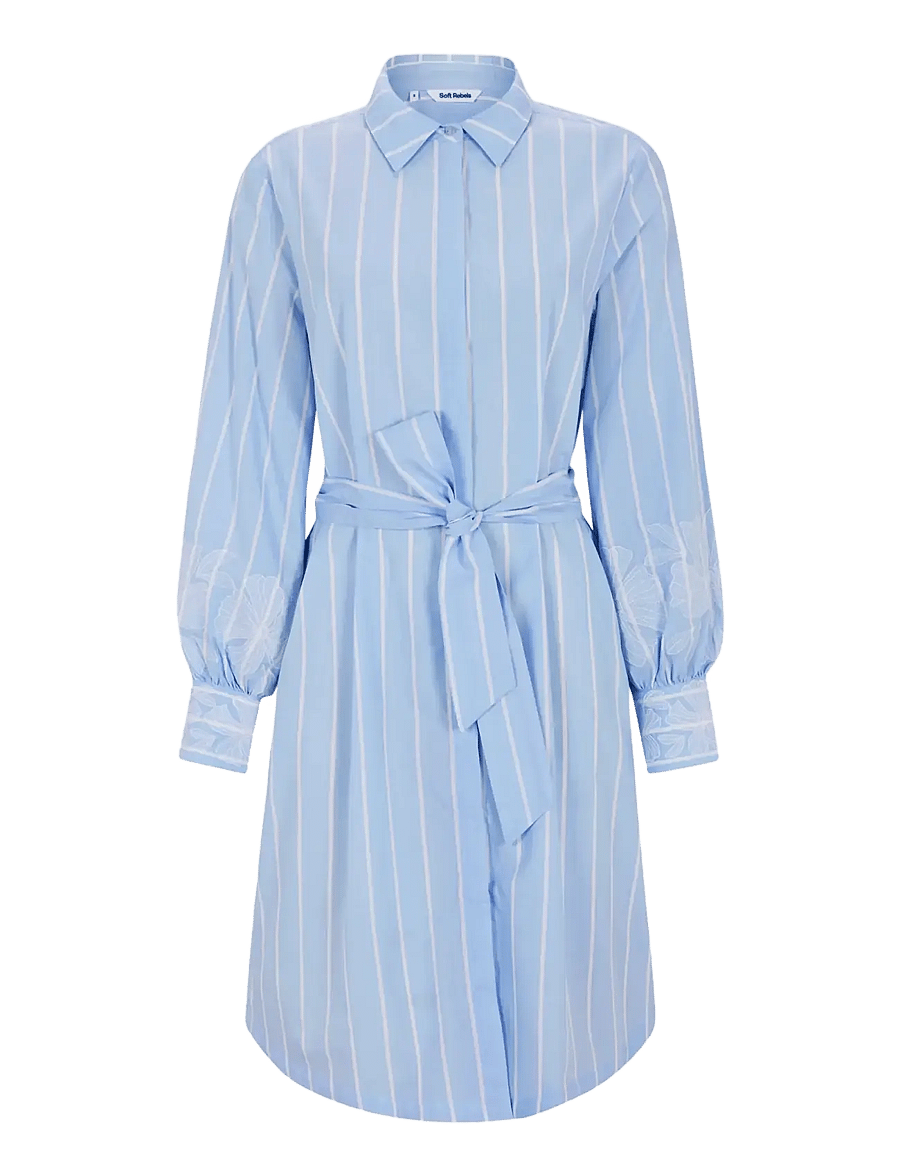Soft Rebels - SRKiri Dress - skjortklänningar - 305 windsurfer/snow white stripe - 1