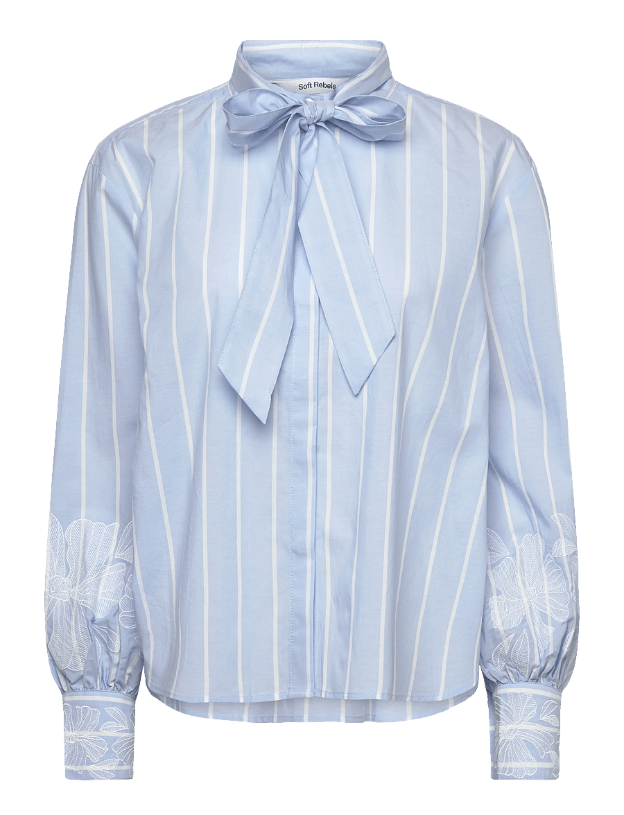 Soft Rebels - SRKiri Shirt - langärmelige blusen - 305 windsurfer/snow white stripe - 1