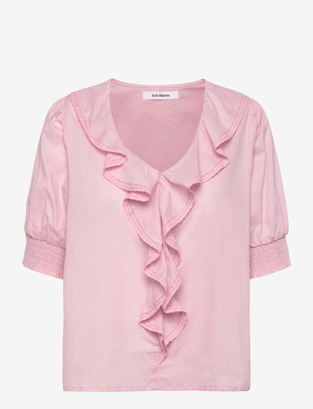 Soft Rebels - SRTahnee SS Blouse GOTS - short-sleeved blouses - bleached mauve - 0