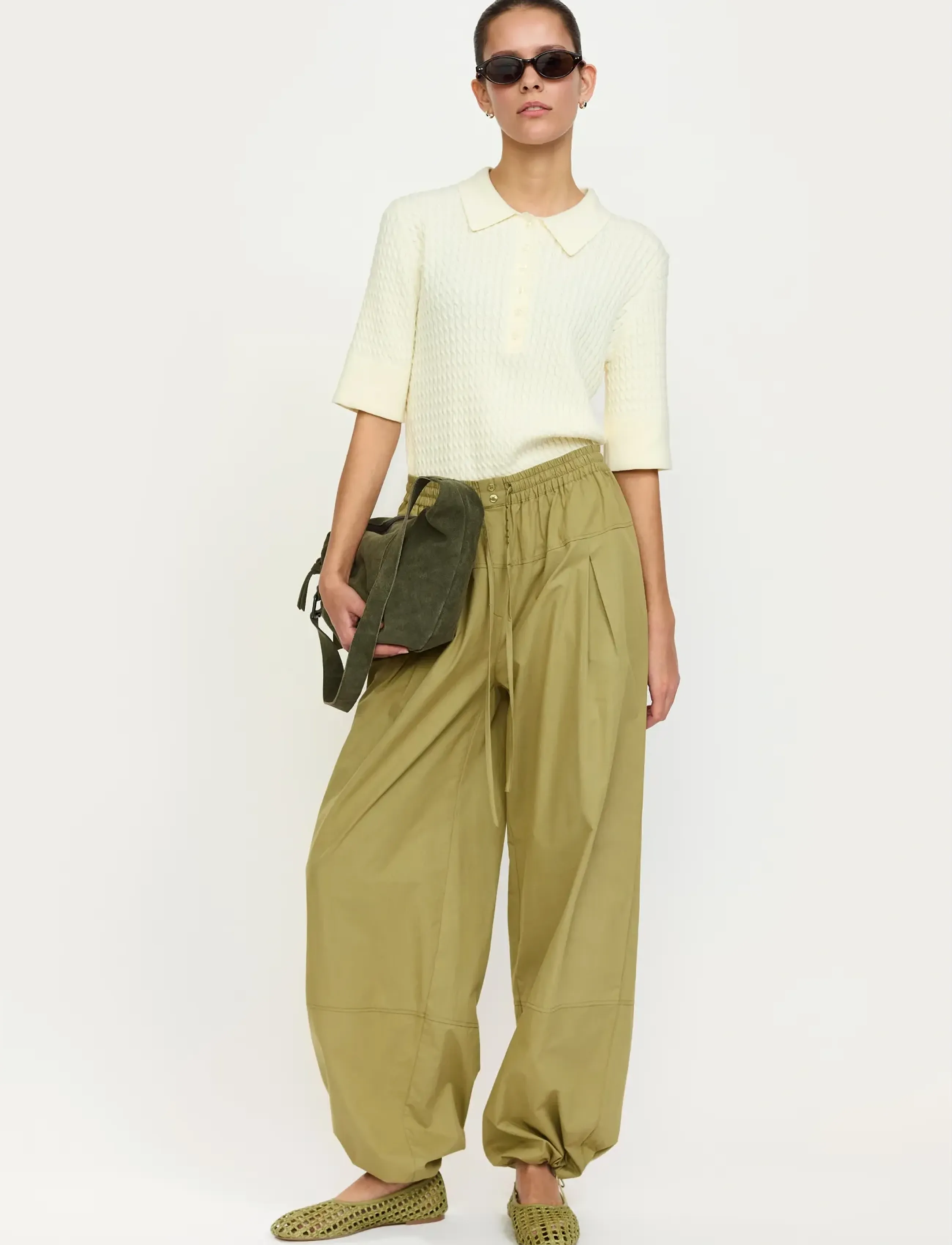 Soft Rebels Srmarlee Pant, XL, Khaki green, Bukser > Brede Ben, Dame