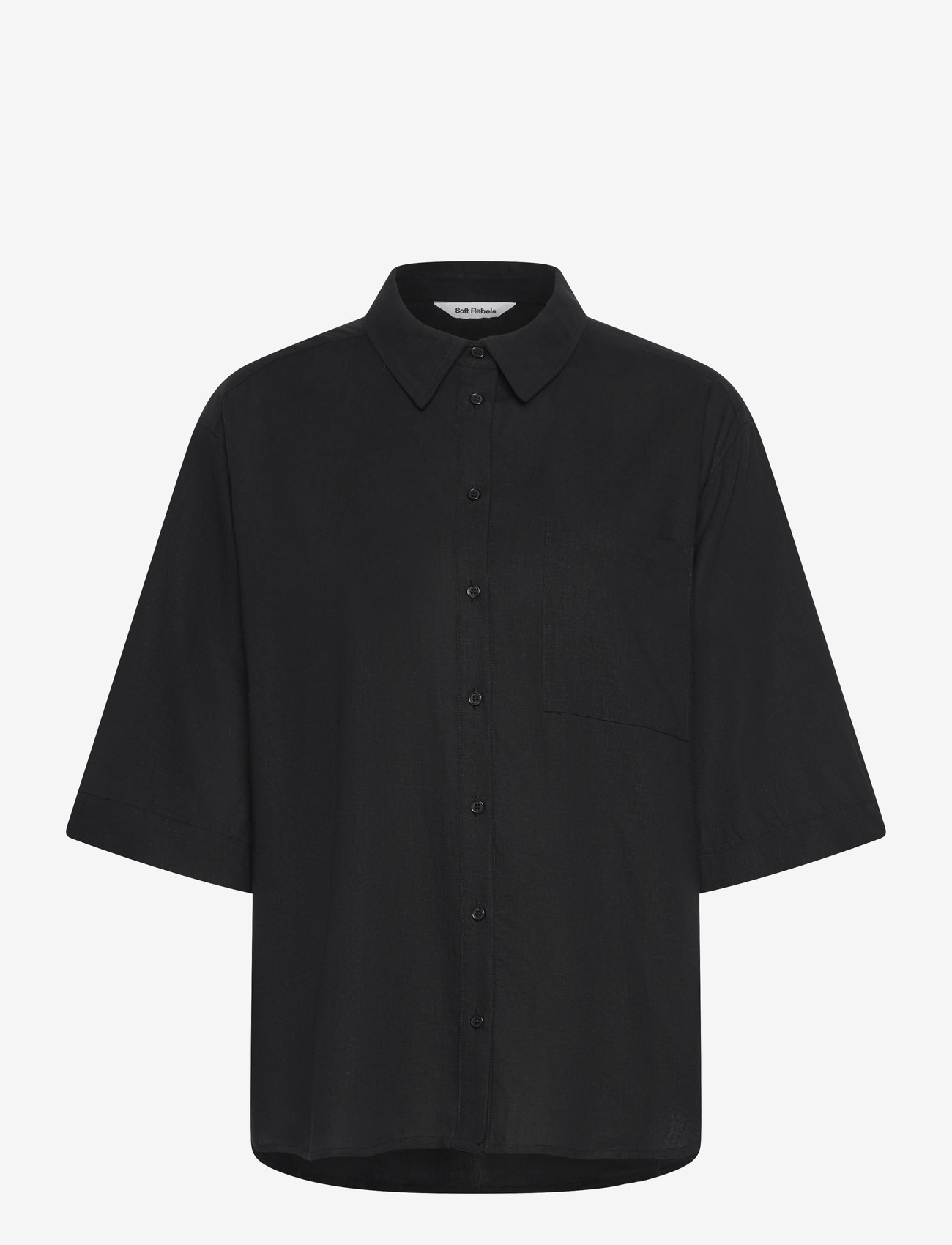 Soft Rebels - SRYindi Shirt - kortærmede skjorter - 001 black - 1
