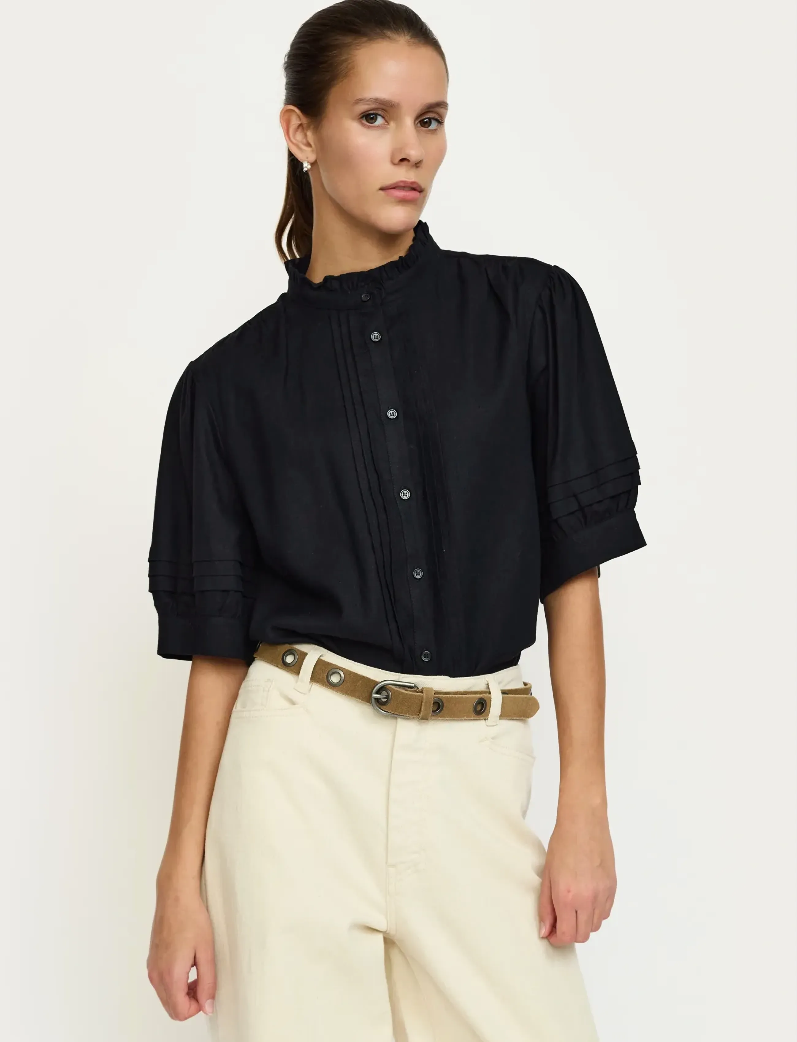 Soft Rebels SRYindi Frill Shirt - Bluser - 001 BLACK / black