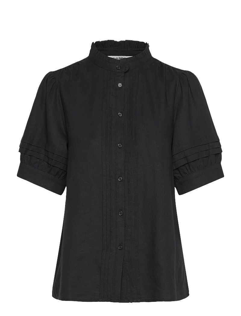 Soft Rebels - SRYindi Frill Shirt - kortärmade blusar - black - 1