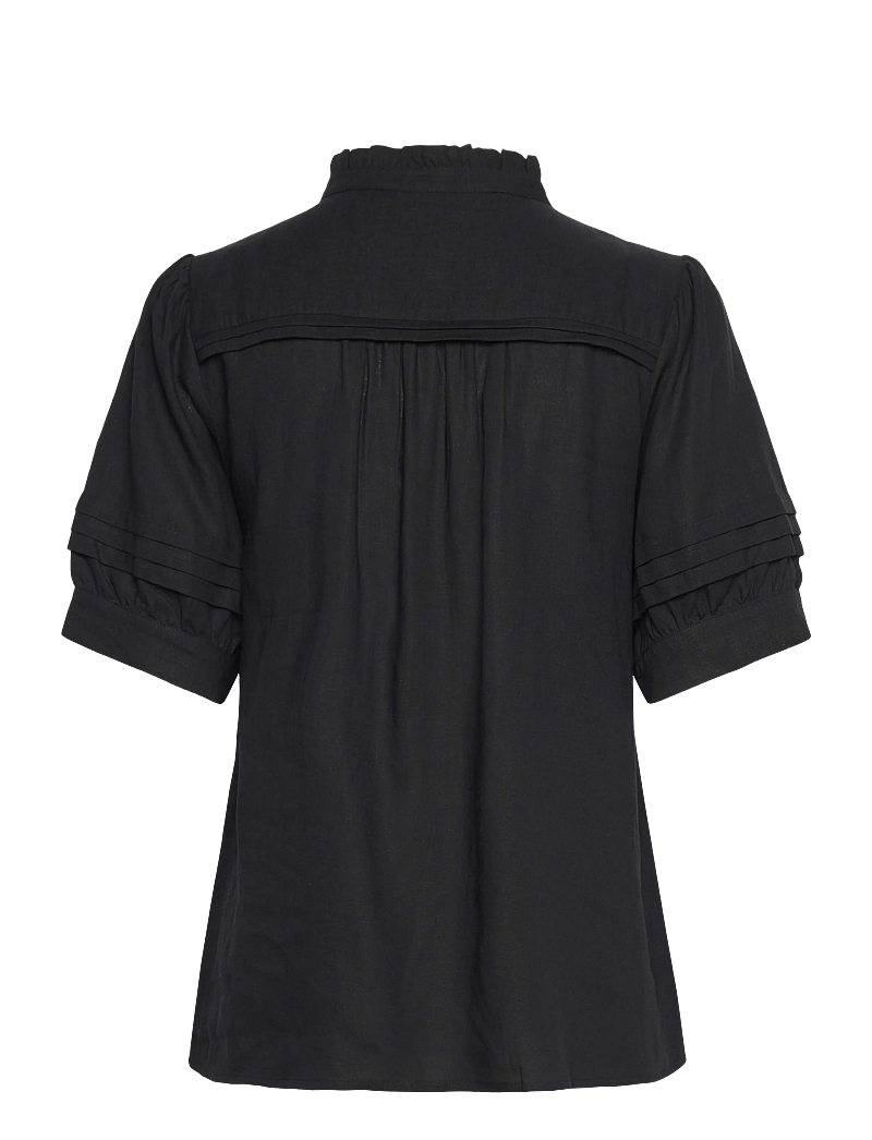 Soft Rebels - SRYindi Frill Shirt - kortärmade blusar - black - 2