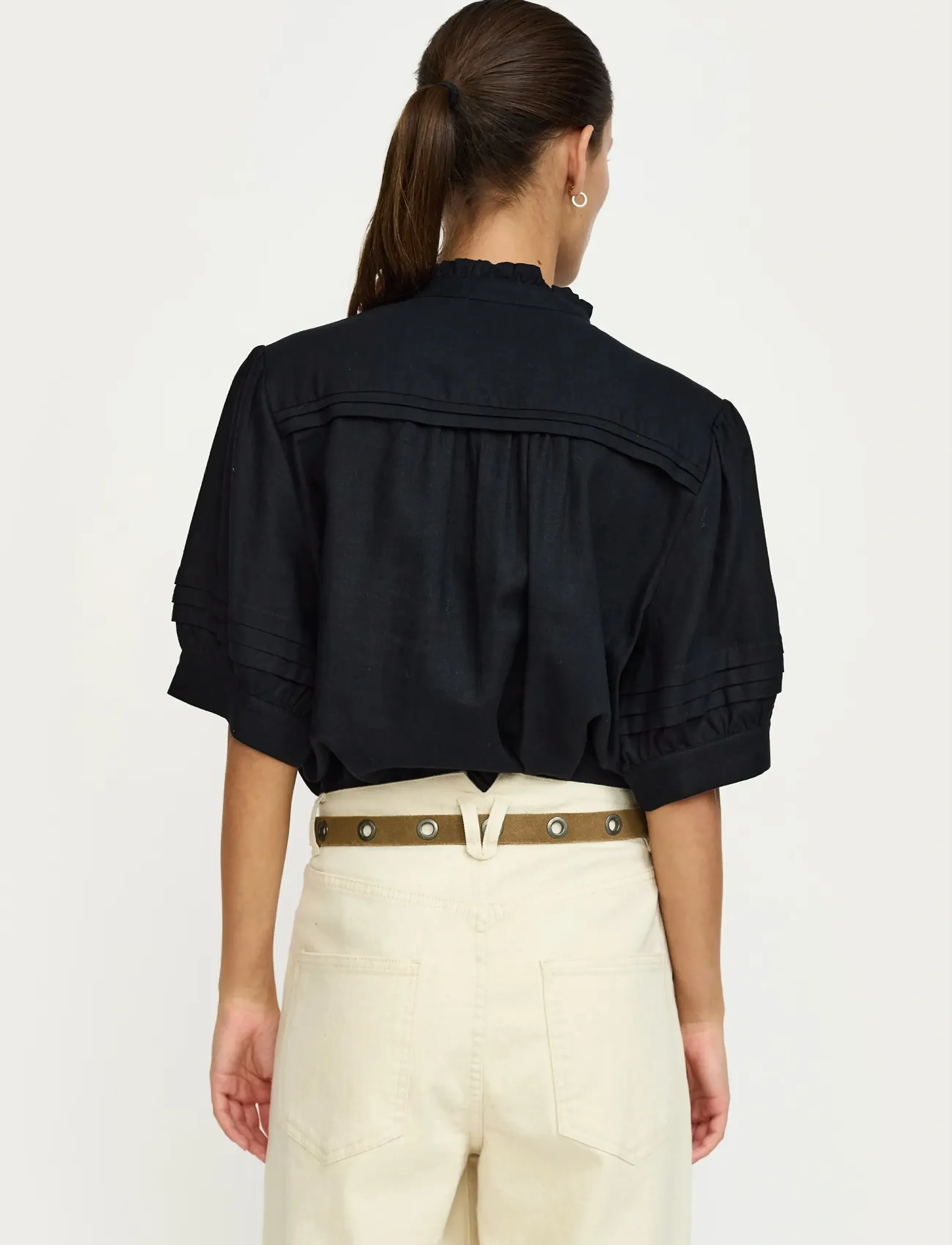 Soft Rebels - SRYindi Frill Shirt - bluzki z krótkim rękawem - black - 3