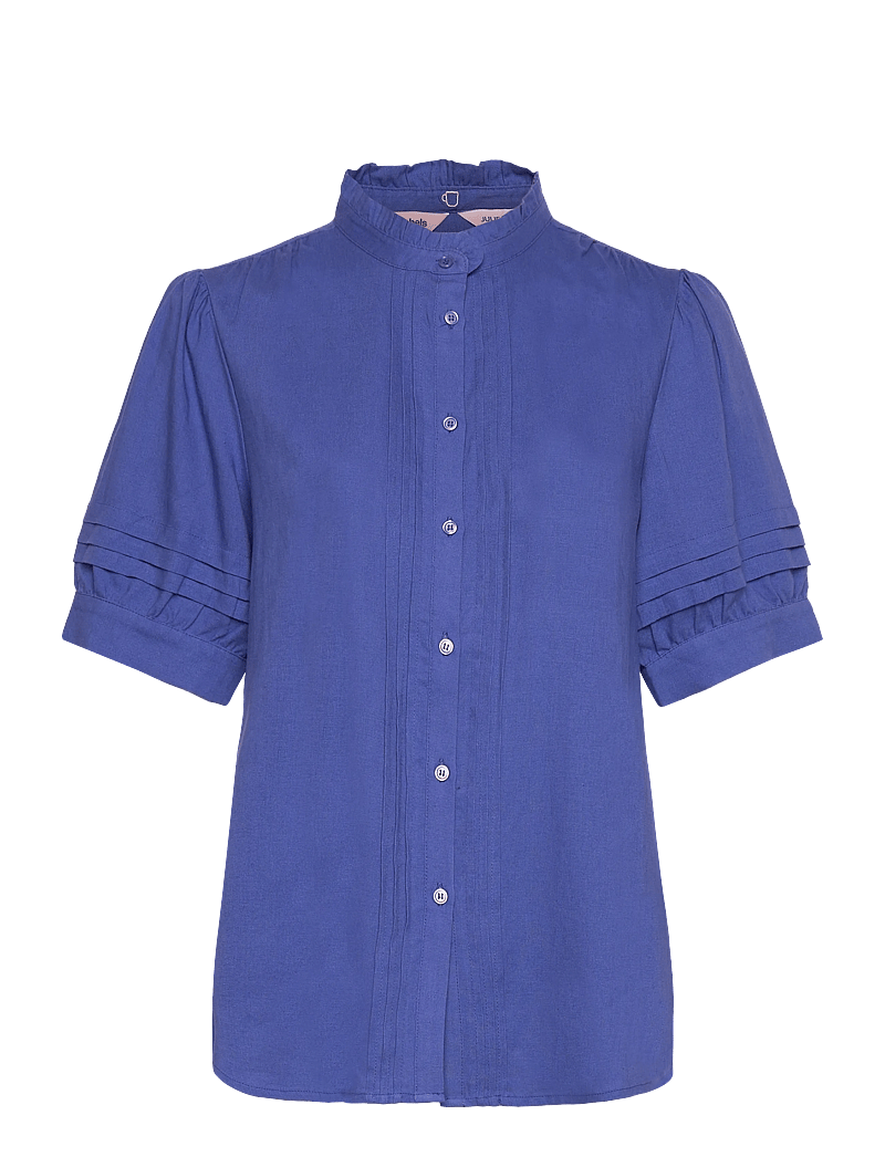 Soft Rebels - SRYindi Frill Shirt - kurzämlige blusen - deep ultramarine - 1