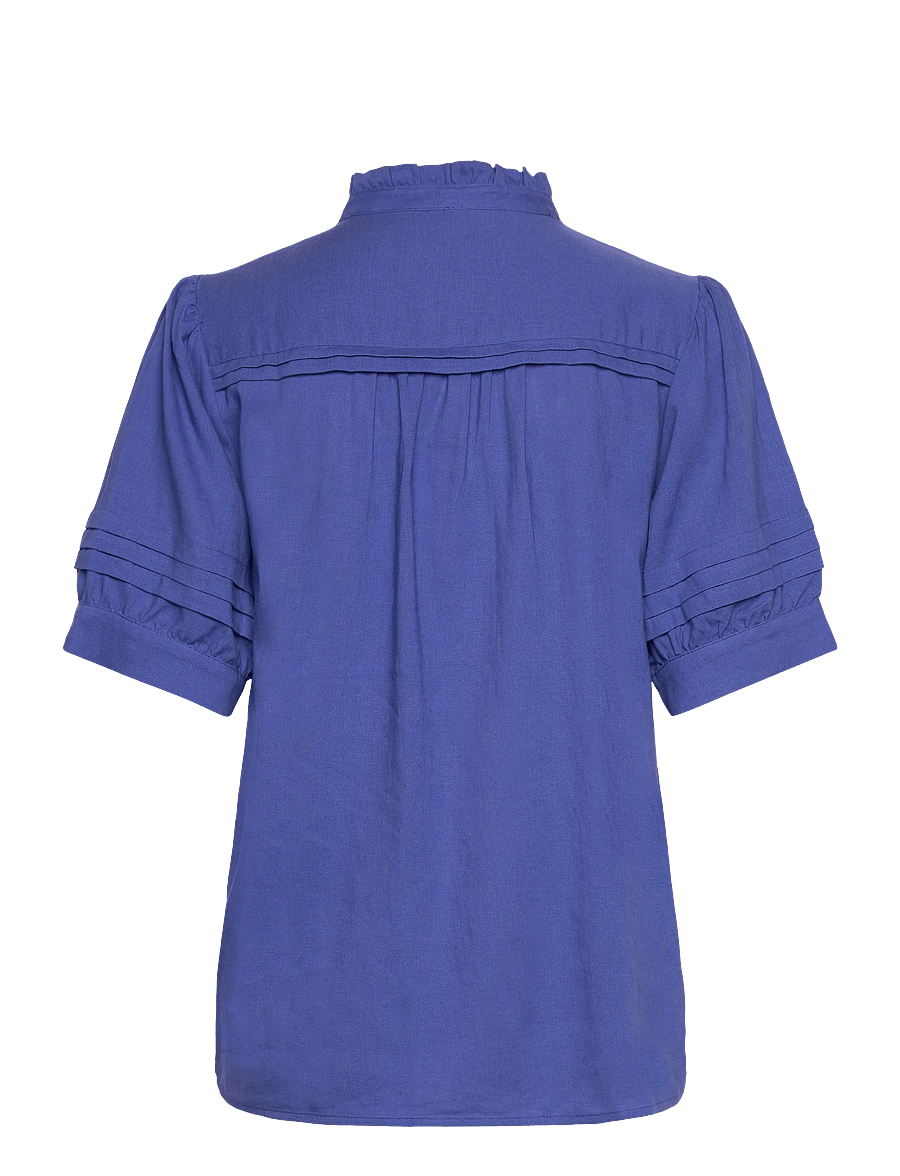 Soft Rebels - SRYindi Frill Shirt - short-sleeved blouses - deep ultramarine - 2