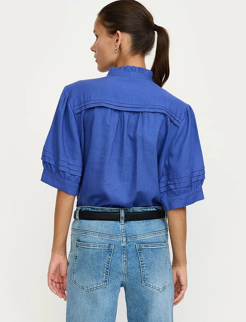 Soft Rebels - SRYindi Frill Shirt - kurzämlige blusen - deep ultramarine - 3