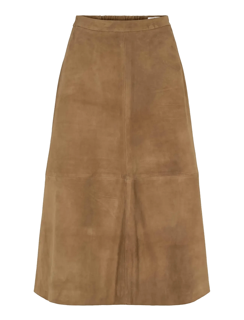 Soft Rebels - SRPetra Suede Skirt - lædernederdele - sepia - 1
