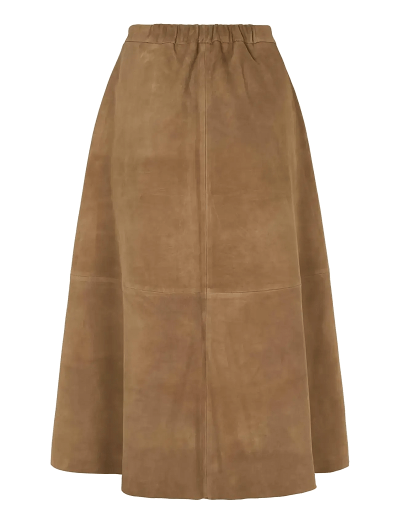 Soft Rebels - SRPetra Suede Skirt - lædernederdele - sepia - 2