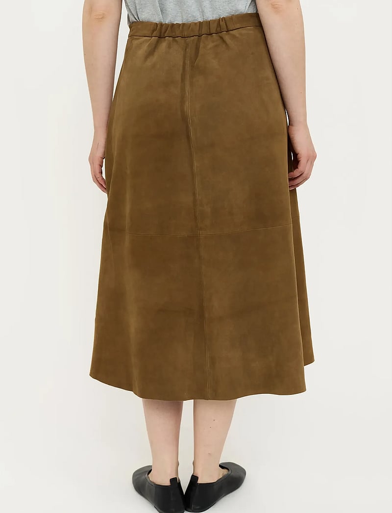 Soft Rebels - SRPetra Suede Skirt - lædernederdele - sepia - 4