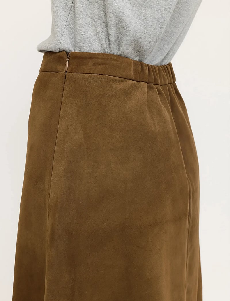 Soft Rebels - SRPetra Suede Skirt - lædernederdele - sepia - 5