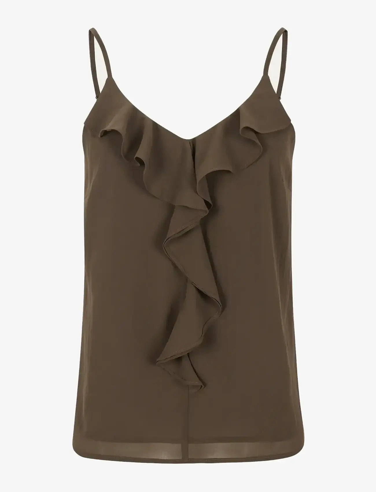 Soft Rebels - SRFrida Frill Top - varrukateta pluusid - 994 sepia - 1