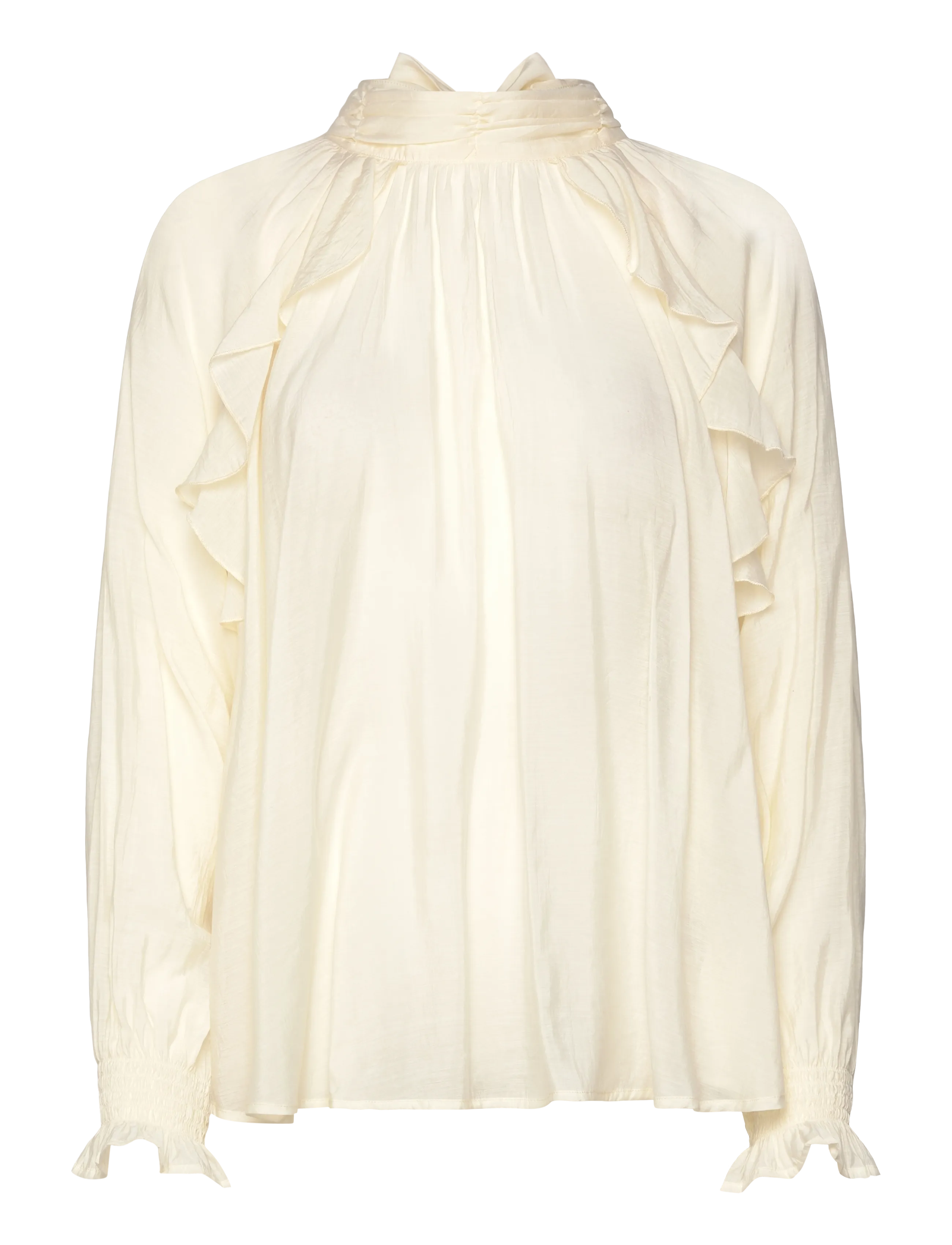 Soft Rebels SRRachel Frill Blouse - Bluser & Skjorter - ARCTIC WOLF / cream