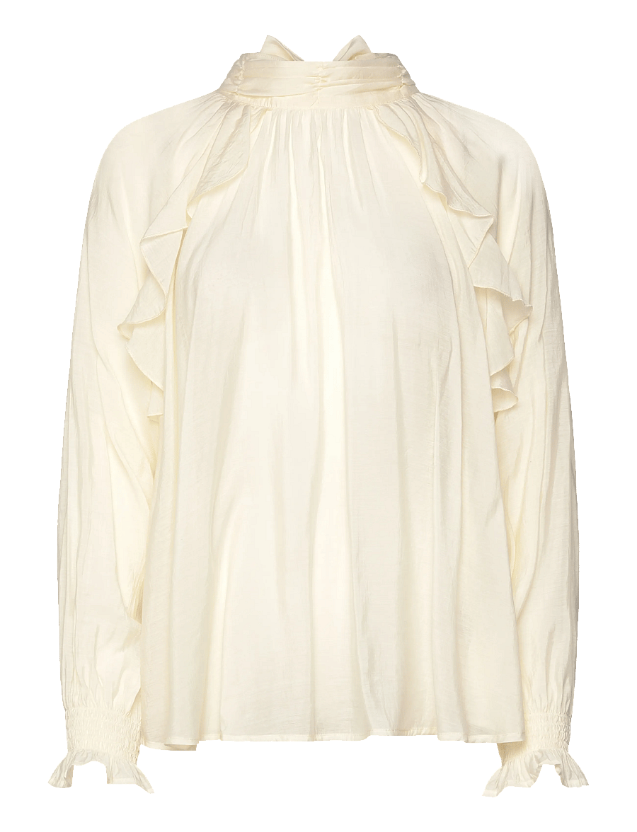 Soft Rebels - SRRachel Frill Blouse - långärmade blusar - arctic wolf - 1