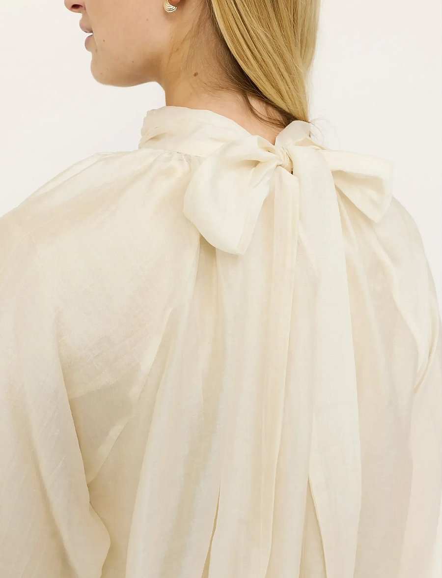 Soft Rebels - SRRachel Frill Blouse - långärmade blusar - arctic wolf - 4