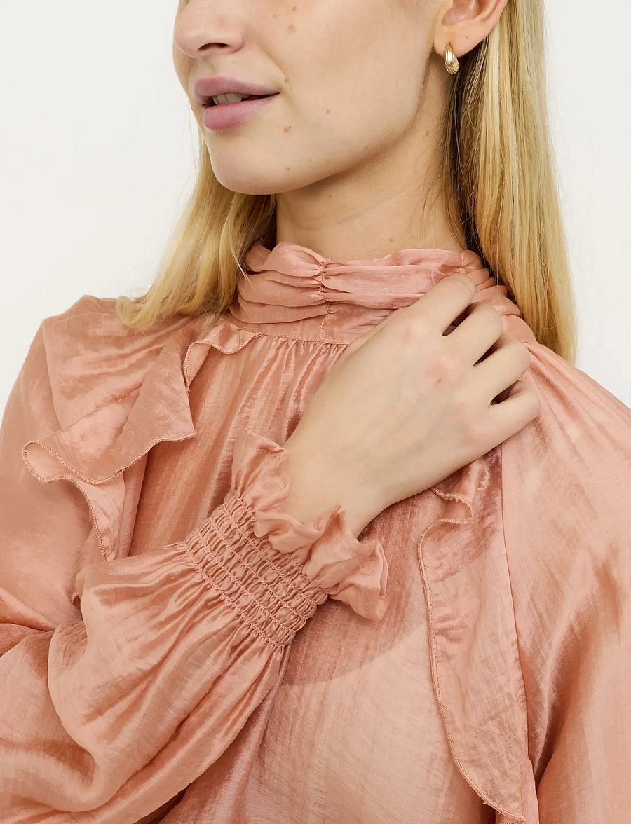 Soft Rebels - SRRachel Frill Blouse - langærmede bluser - cafe crÉme - 5