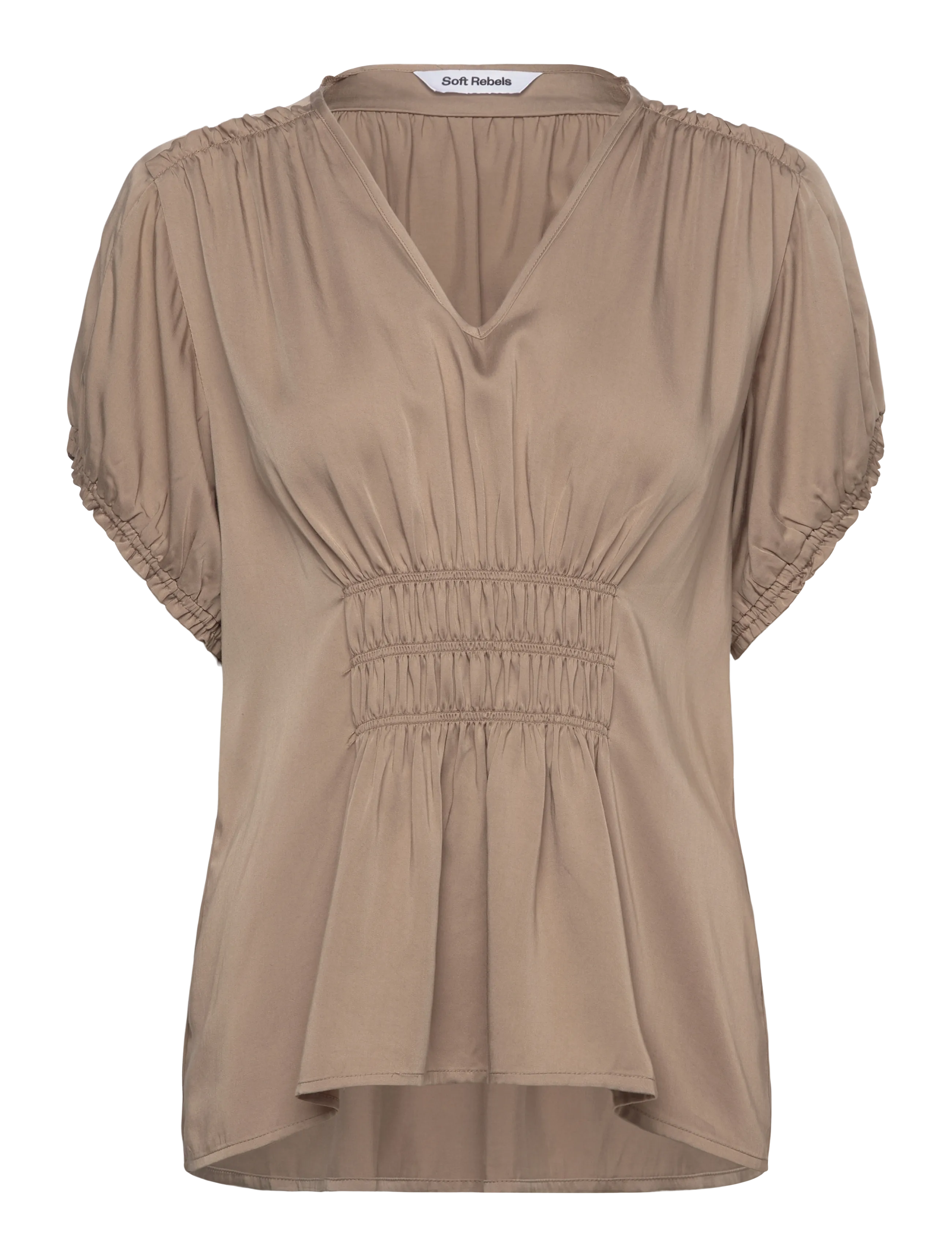 SOFT REBELS Srjedda Ss Bluse Beige - S - Damen